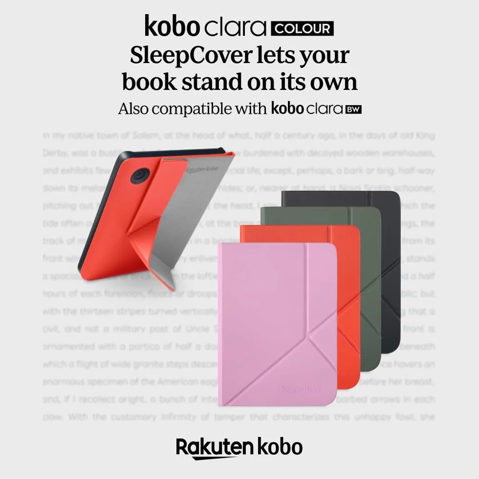 Kobo Clara Colour/BW SleepCover etui technologia uśpienia/budzenia wbudowany stojak 2-kierunkowy wegańska skóra kompatybilne Kobo Clara Color/BW 15.2 cm Mglisty Green