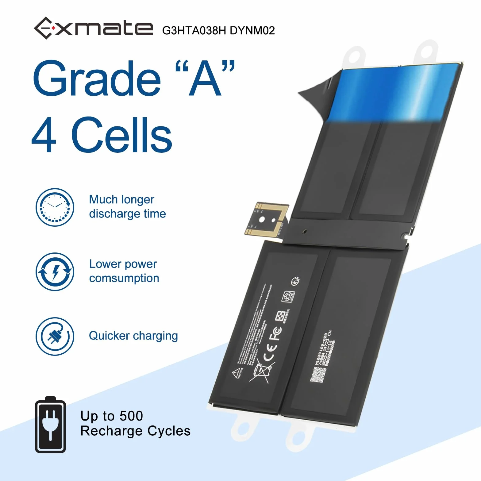 Exmate G3HTA038H DYNM02 bateria do tabletu Microsoft Surface Pro 5 1796 Book Series DYNM02 2(1ICP4/52/108+1ICP4/45/114)-2 (7,57V/45Wh)