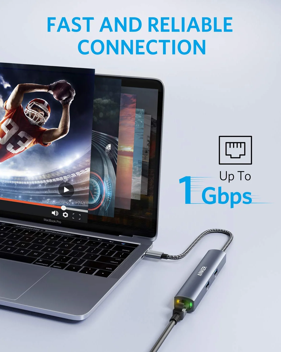 Anker PowerExpand 6-in-1 Ethernet Adapter, PD Hub, 65 PD, 4K HDMI, 1Gbps Ethernet, Daten, 2 USB 3.0 Datenports, kompatibel mit MacBook Pro, MacBook Air, iPad Pro, XPS