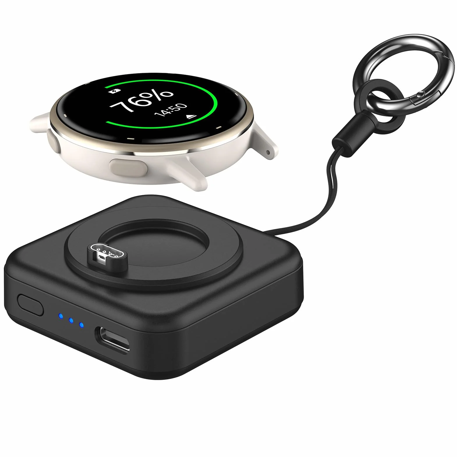 Przenośna ładowarka do zegarka Garmin, 1200 mAh, ładowarka do Garmin Vivoactive 6 5, Fenix 7X 6, Venu 3s 3 2, Instinct 3 2, Forerunner 165 265 965, Approach S70 S62 S50 S44, Epix Pro 2, Tactix 8 7