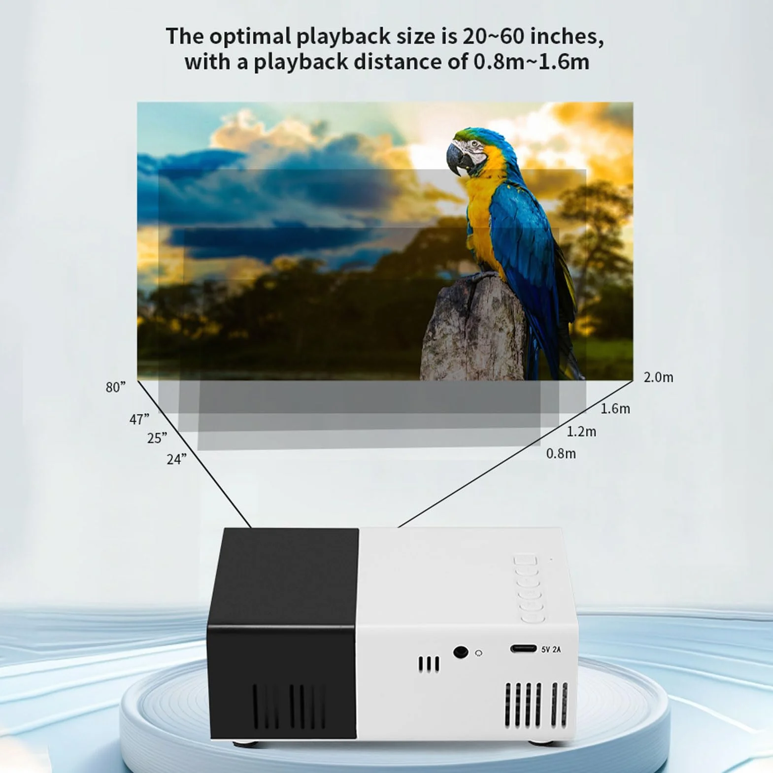 Lazmin112 Mini Projektor, Przenośny Projektor Full HD 1080P, jasność 6000 Lm i automatyczną korekcję Trapezu, Kompatybilny ze Smartfonem USB, do Filmów w Domu na świeżym Powietrzu