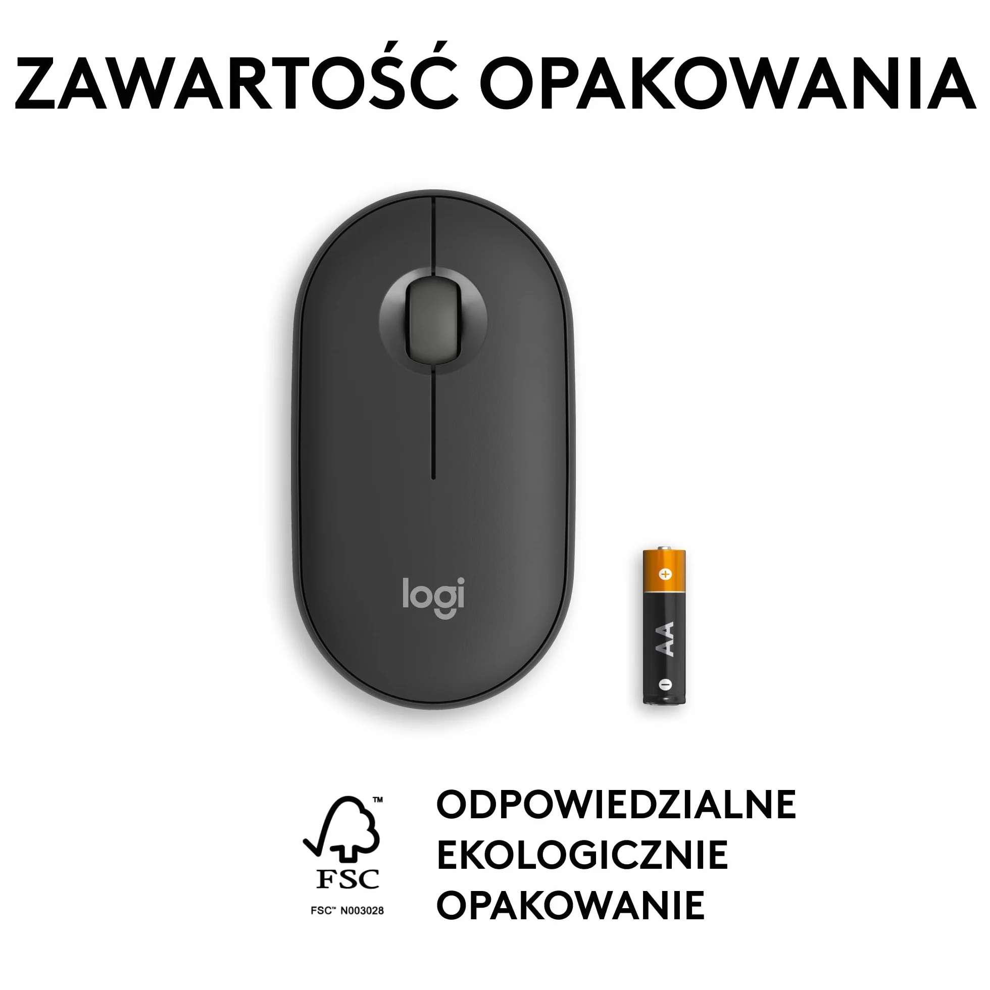 Logitech Pebble 2 M350s Bezprzewodowa Mysz Bluetooth Smukła Lekka Grafit