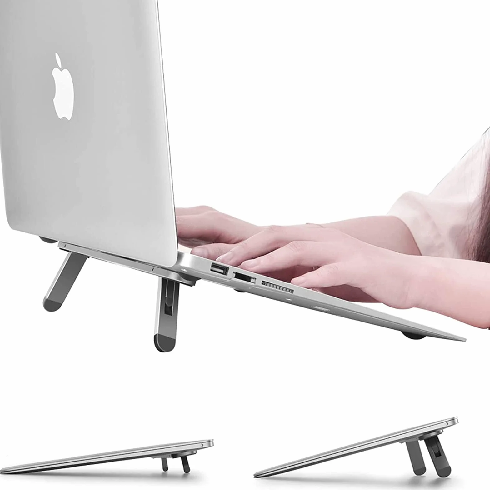 Stojak na laptopa na biurko, stojak chłodzący do laptopa, podstawka pod klawiaturę, ergonomiczny podnośnik do laptopa, podstawka pod laptopa, kompatybilny z MacBook Air Pro, Dell, HP, Lenovo,