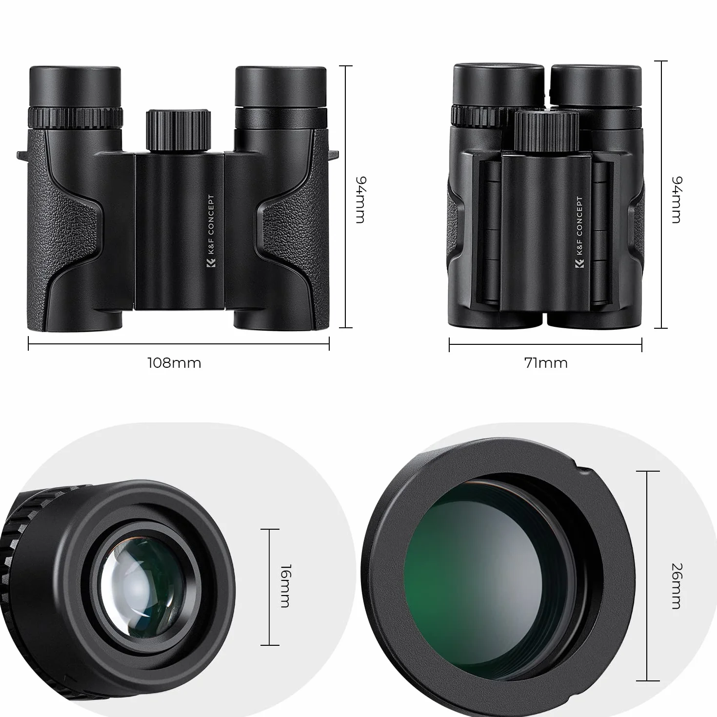 K&F Concept 8 x 21 kompaktowa lornetka dla dorosłych, BAK4 Prism + FMC Broadband Green Film do obserwacji ptaków, przygód na świeżym powietrzu, pokazów i koncertów