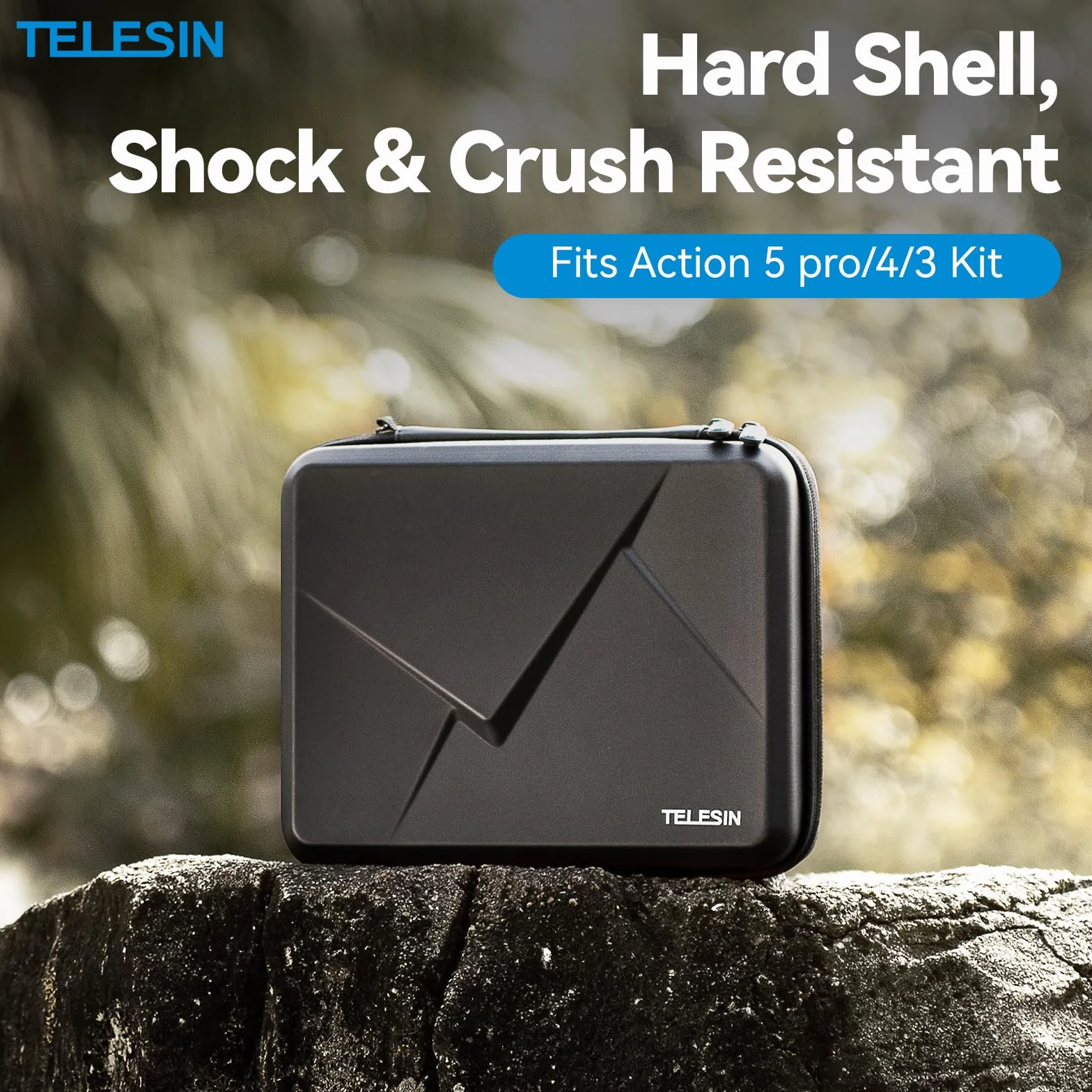 TELESIN Torba do przenoszenia akcesoriów Osmo Action 5 Pro, wodoszczelna, 3 komorowe, 0.53 kg, jednolity, beżowy, górny uchwyt, CARRIER_BAG_CASE, uniseks