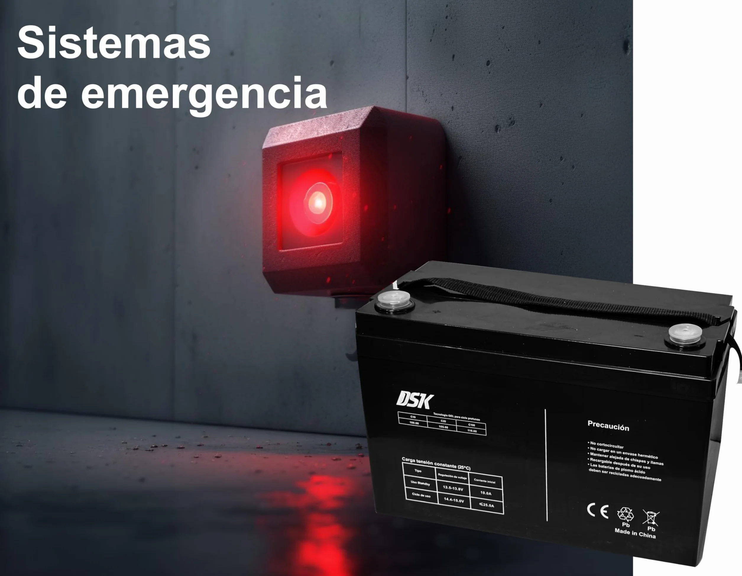 DSK 10362-12V 7.2Ah High Discharge Sealed Rechargeable AGM Lead Acid Battery for UPS Security Systems