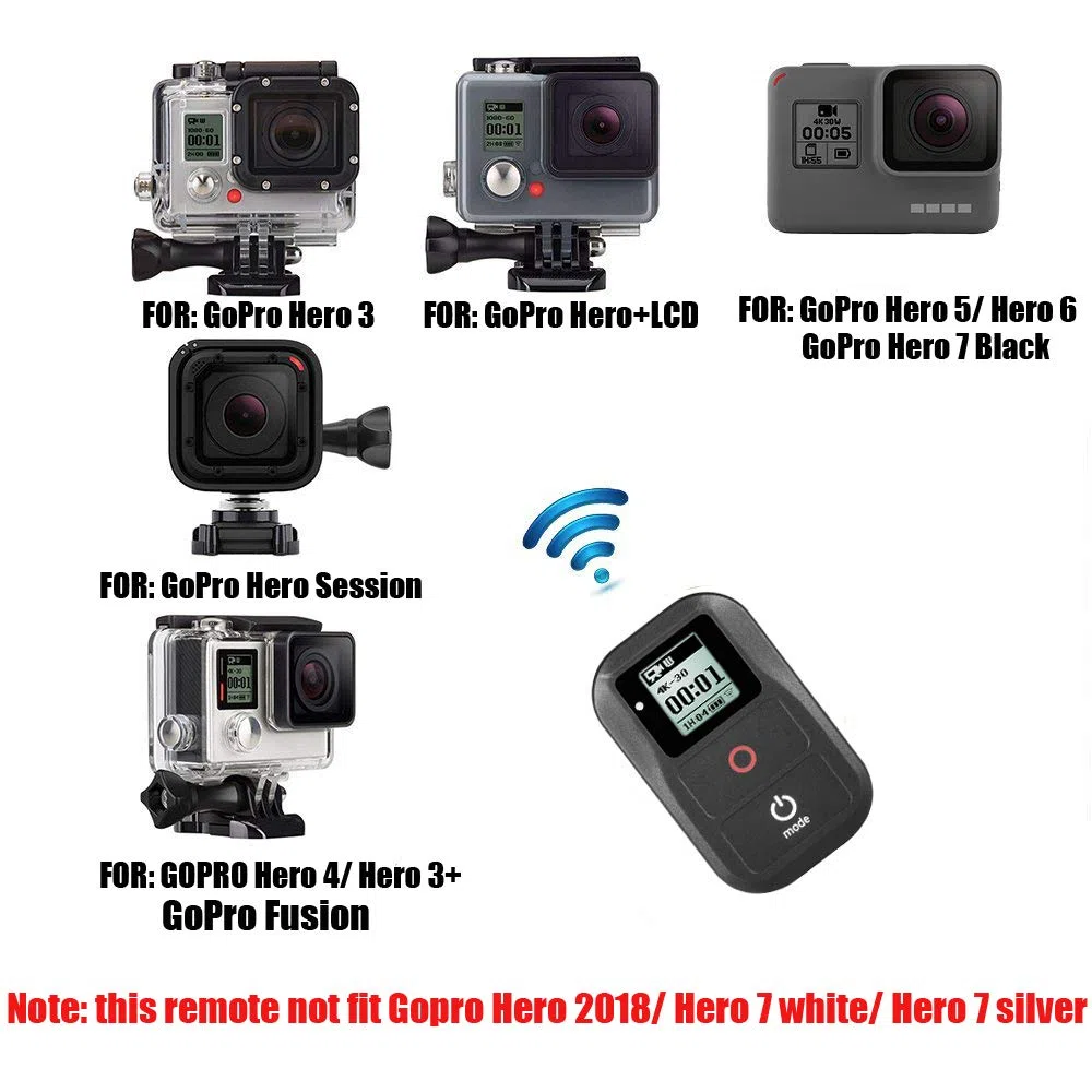 Suptig Pilot Zdalnego Sterowania, Wodoodporny, Bezprzewodowy, do Gopro Hero8, Hero7, Hero6 Black, Hero5, Hero5 Session, Hero4, Hero4 Session, Hero 3+, Hero 3, Kamera Sportowa, WiFi