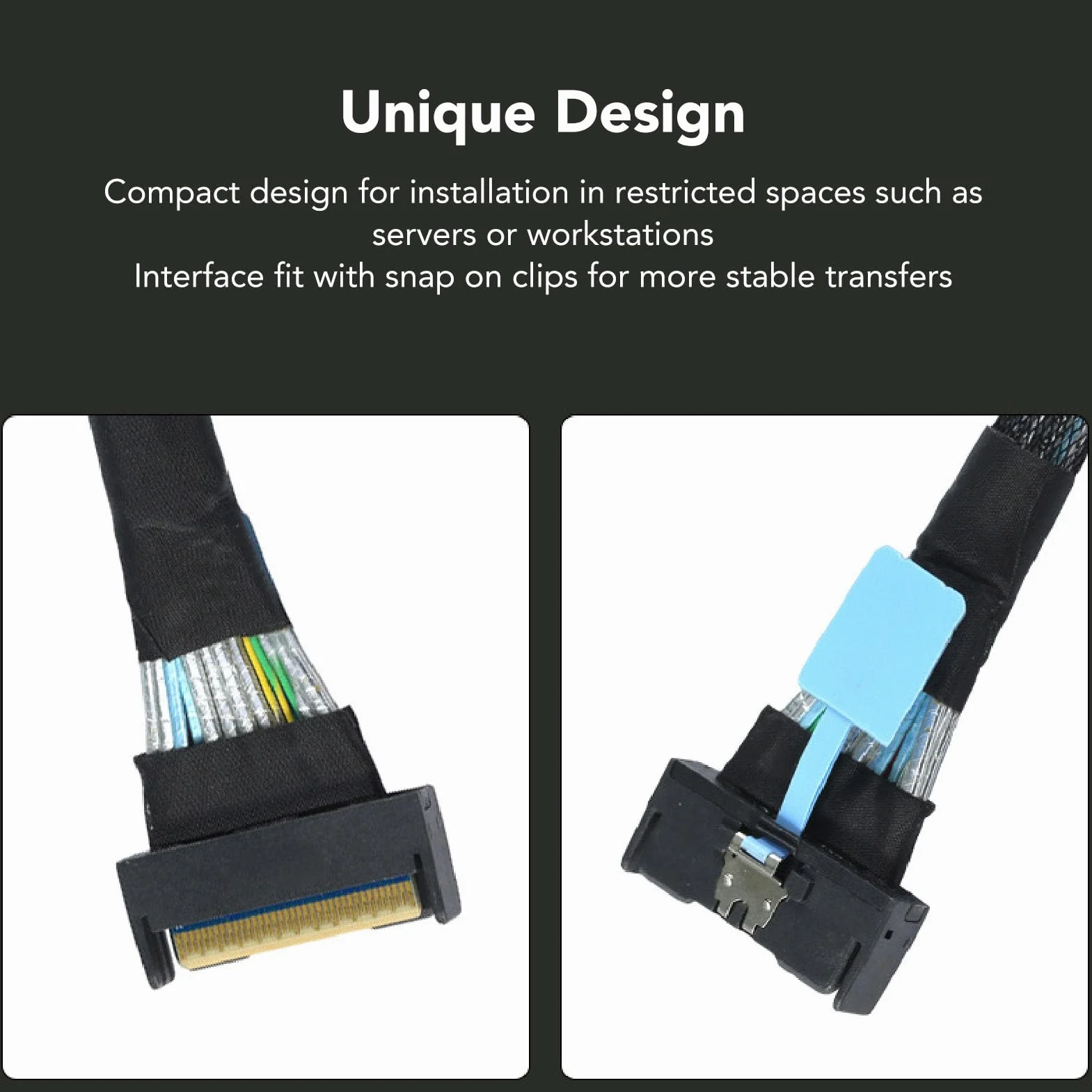 Kabel MCIO 8i do MCIO 8i, Profesjonalny Kabel PCIe 5.0 74Pin, High Speed ​​32 GT S, Danych, sieć, Telekomunikacja, SAS, PCIe, Ethernet, Kabel MCIO X8 do MCIO X8 do Serwerów,