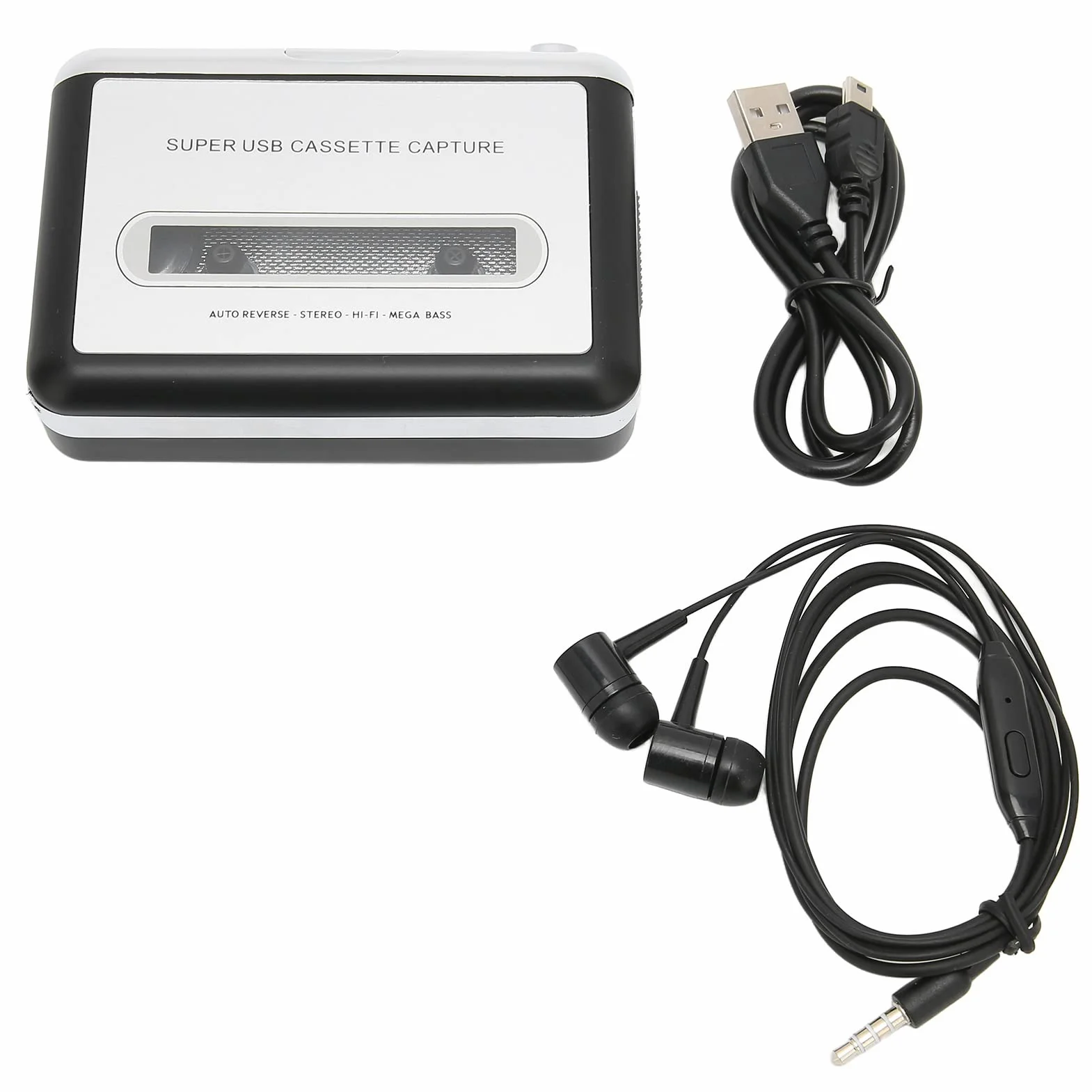 Przenośny Odtwarzacz Kasetowy, Przenośny Odtwarzacz Kasetowy USB, Muzyka MP3 Audio, Kompatybilny z Laptopem