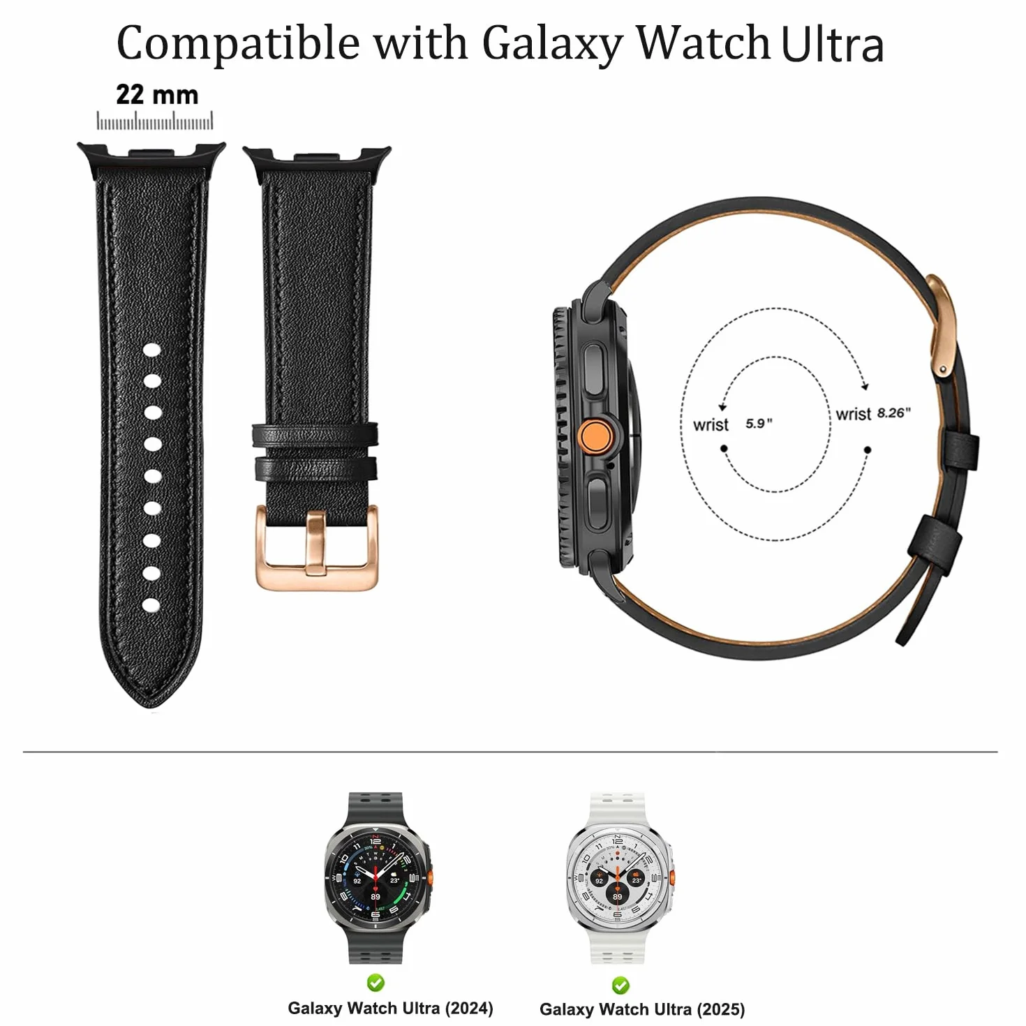 Pasek skórzany do zegarka Samsung Galaxy Watch Ultra 47 mm