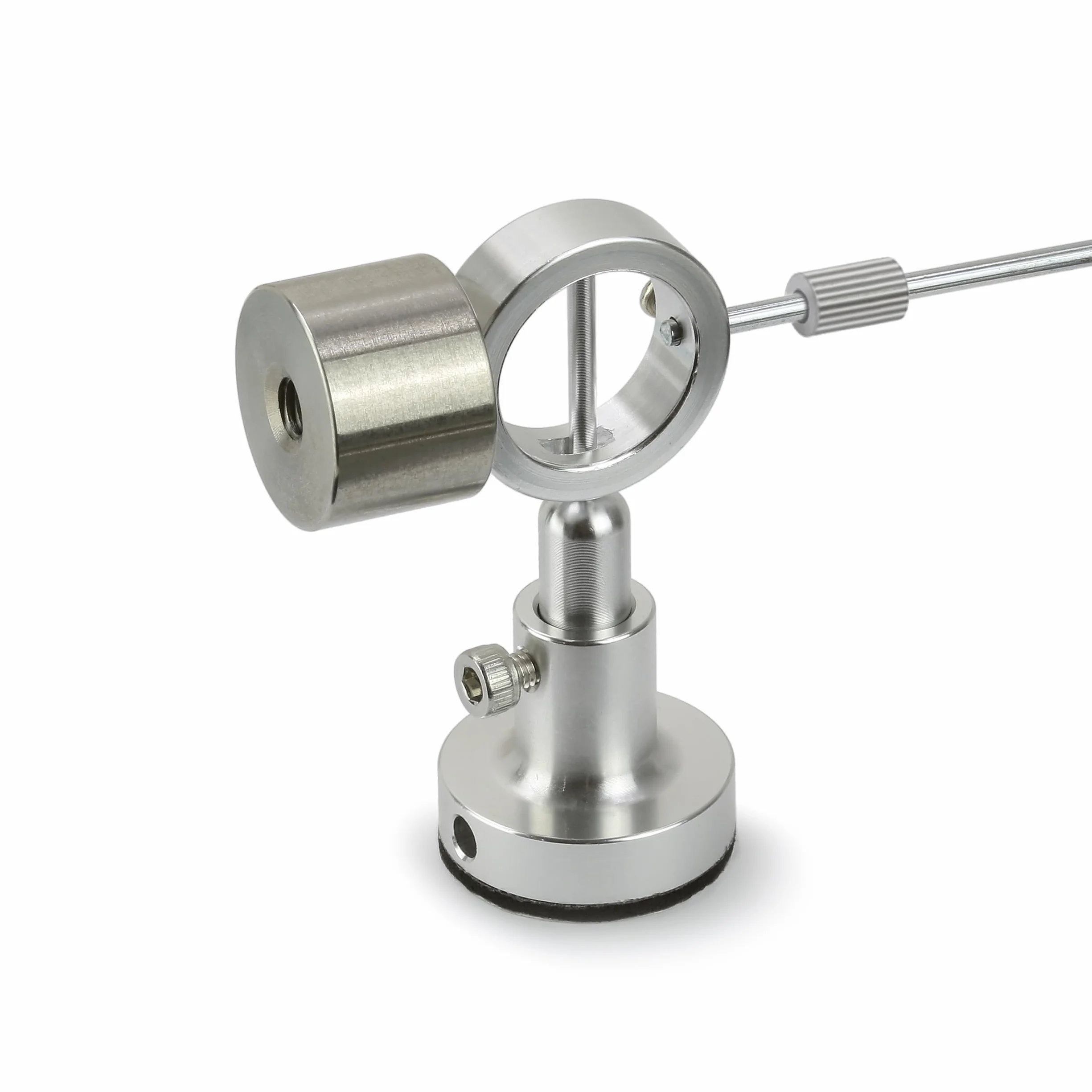 Dynavox Trzepaczka do płyt gramofonowych, samoprzylepne ramię do czyszczenia z aluminium ze szczotkami z koziego włosia, regulacja wysokości, w zestawie szczotka igłowa