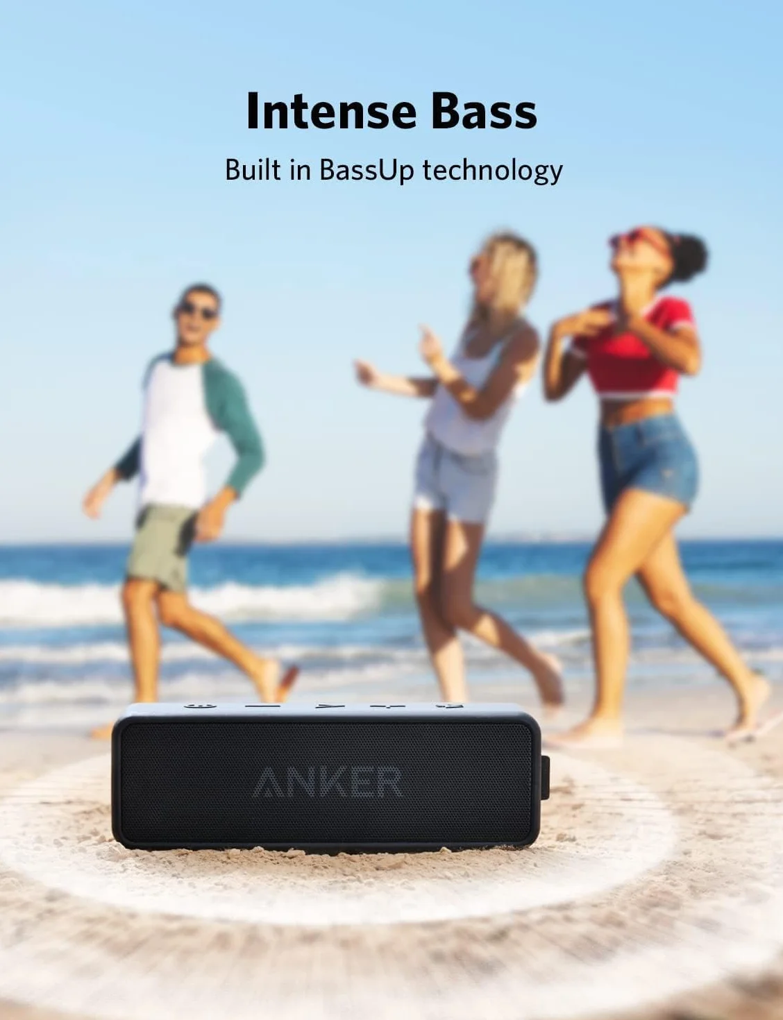 SoundCore 2 Anker głośnik Bluetooth, ogromny z dwoma przetwornikami basowymi, akumulator 24 h, ulepszona ochrona przed wodą IPX7, bezprzewodowy, do iPhone'a, Galaxy itd. (Czarny)