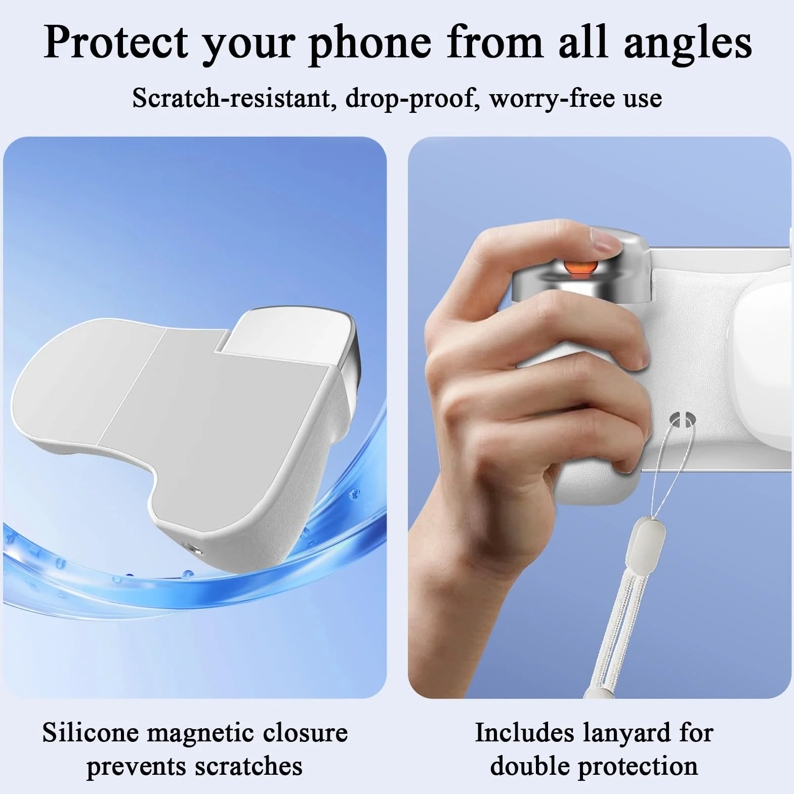 Magnetic Phone Camera Rotatable Selfie Attachment LED Light Selfie Handle Adjustable Grip Stable Magnetic Mount Vlogging Photography Travel Studio Home Recording Tool