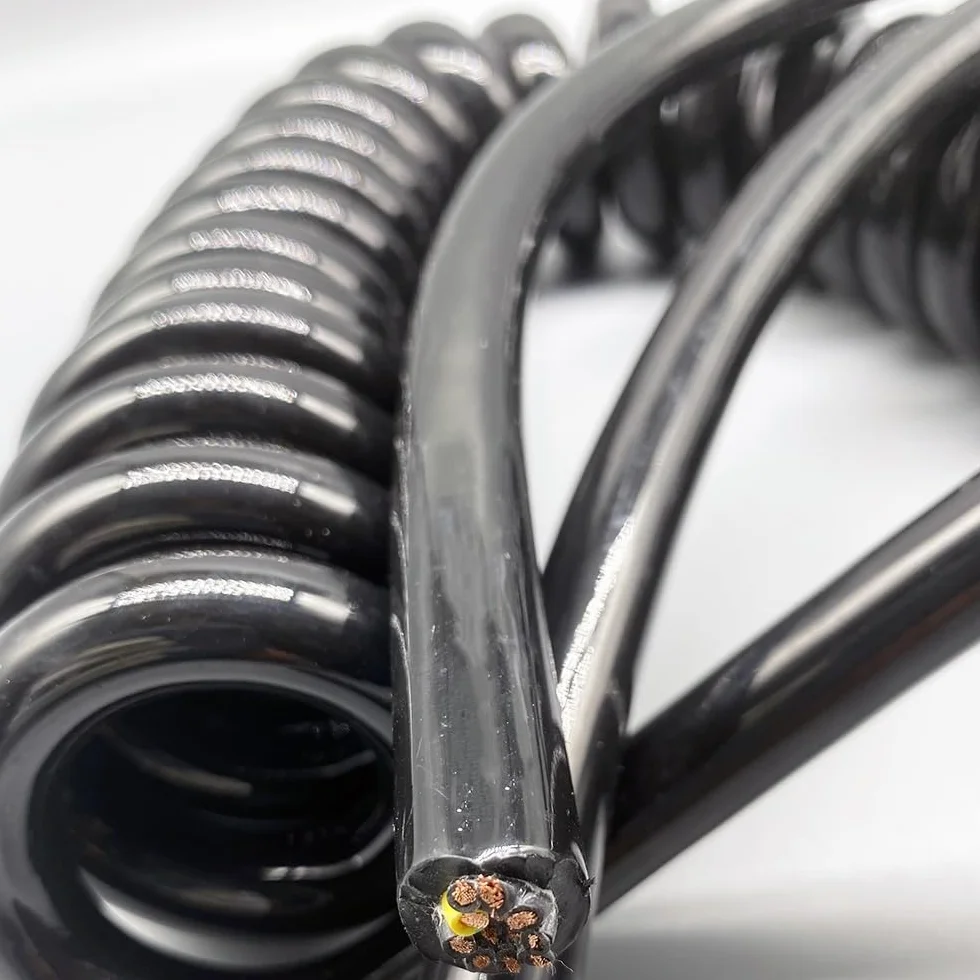 Zwijany przedłużacz 12-żyłowy, 1,5-kwadratowy, sprężynowy kabel teleskopowy z PU Mechaniczna, elektryczna spirala łącząca
