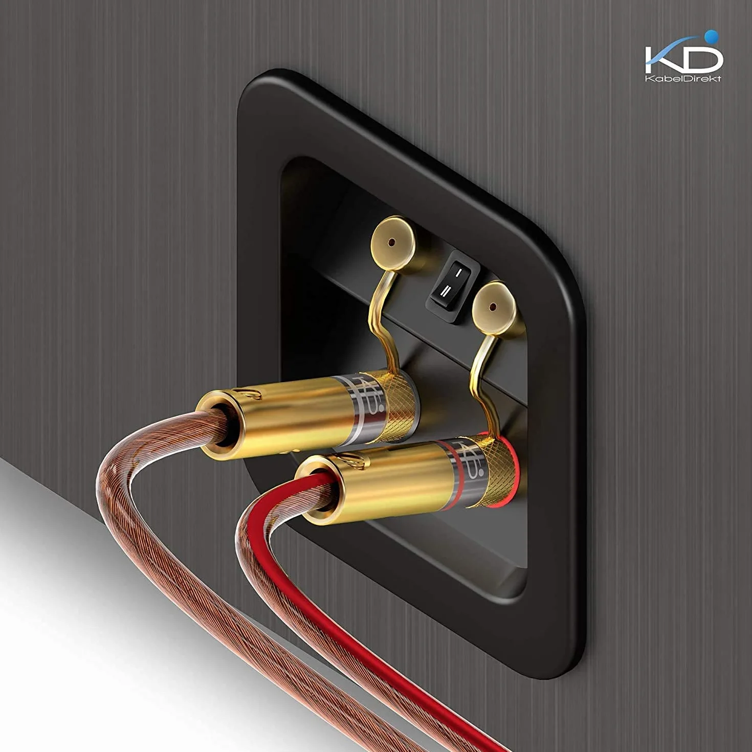 KabelDirekt – Wtyk bananowy (złącza 6mm², przykręcane, produkt idealnie nadaje się do elastycznego podłączania przewodów do kolumn hi-fi, wzmacniaczy, odbiorników AV, systemów audio i stereo) (10 par)