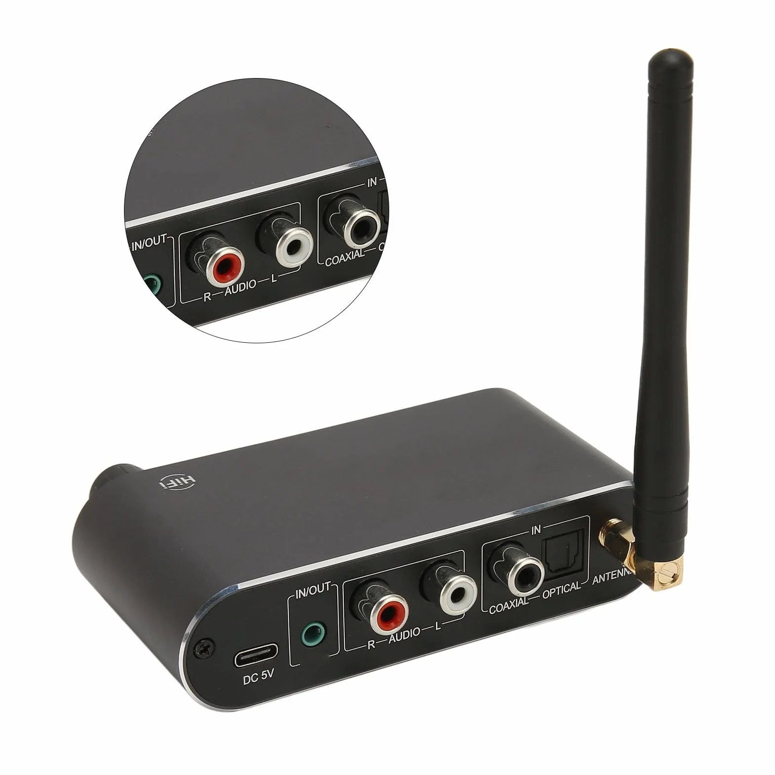 Nadajnik-odbiornik Bluetooth 5.1, Bezprzewodowy Adapter Audio Nadajnik-odbiornik, światłowodowy Koncentryczny Adapter Audio Hi-Fi do Telewizora, Komputera, Domowego Zestawu