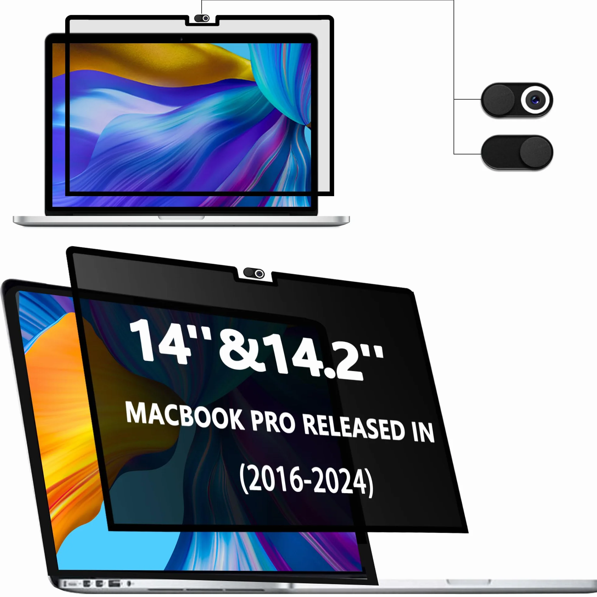 Filtr prywatyzujący do MacBook Pro 14 cali, łatwy montaż i demontaż, ochrona przed niebieskim światłem folia maskująca na laptopa MacBook Pro 14 cali