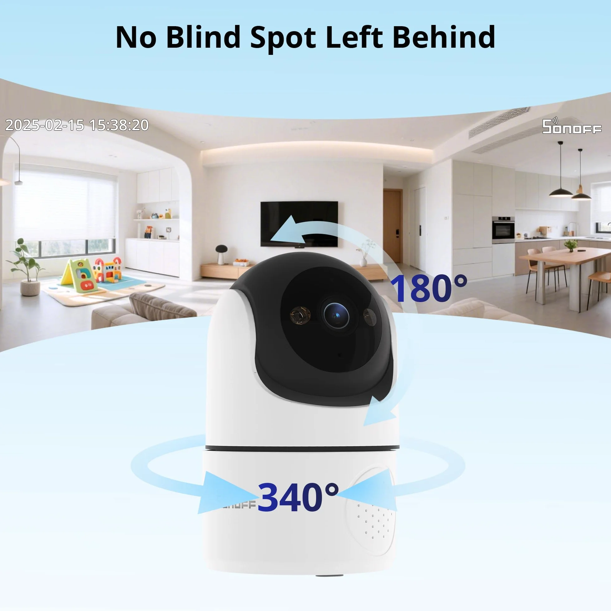 SONOFF Indoor Cam PT2 Kamera WiFi 1080P Obrot Pochylenie 360° Śledzenie Ruchu AI Dwukierunkowe Audio Tryb Nocny