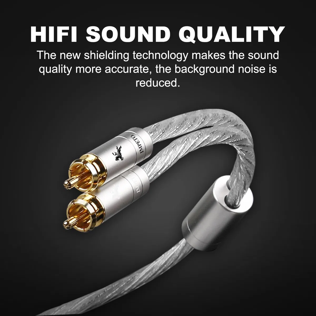 Impeto Kabel audio Hi-End 3,5 mm jack na cinch, S-OCC 3,5 mm na 2 RCA cinch, stereo kabel audio Y do telewizora, komputera, telefonu komórkowego, odtwarzacza MP3, głośnika, kina domowego, wzmacniacza