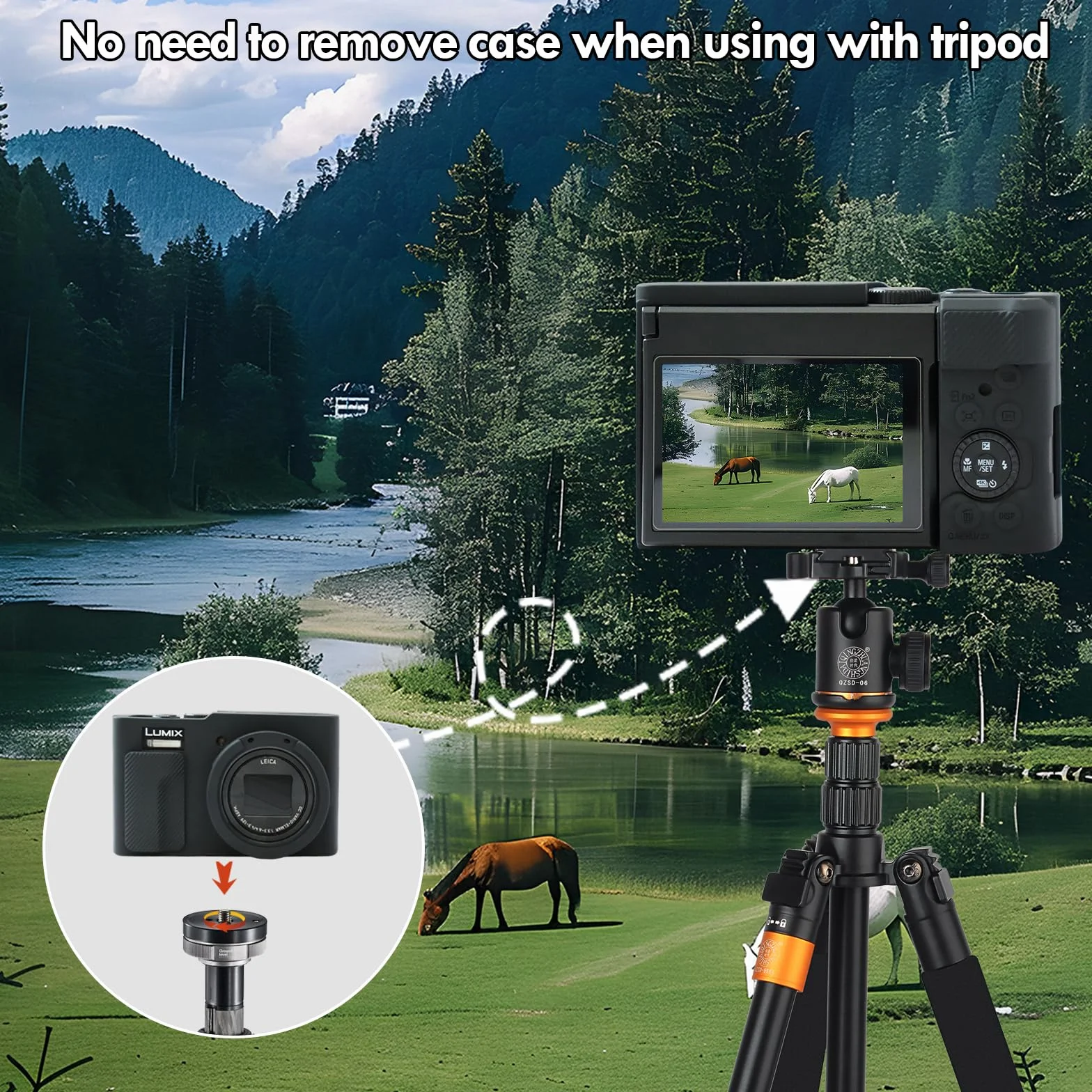 Rieibi TZ99 Etui na aparat, miękkie silikonowe etui ochronne na aparat Panasonic Lumix DC-TZ99, akcesoria z 2 szt. ochraniaczy ekranu, lekkie - czarne