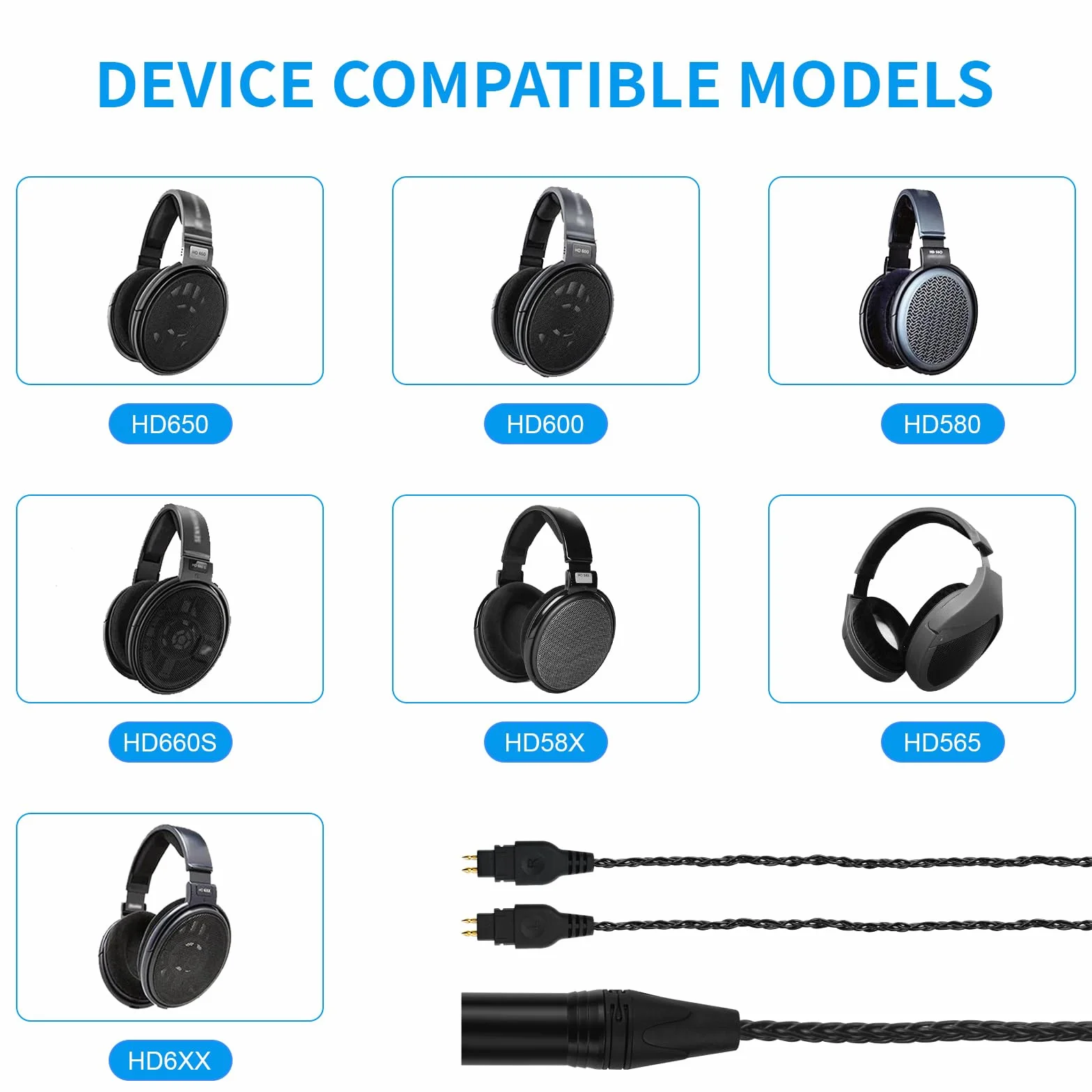 Przewód XLR 4-pinowy 1,8 m do Sennheiser HD6XX HD660s HD650 HD600