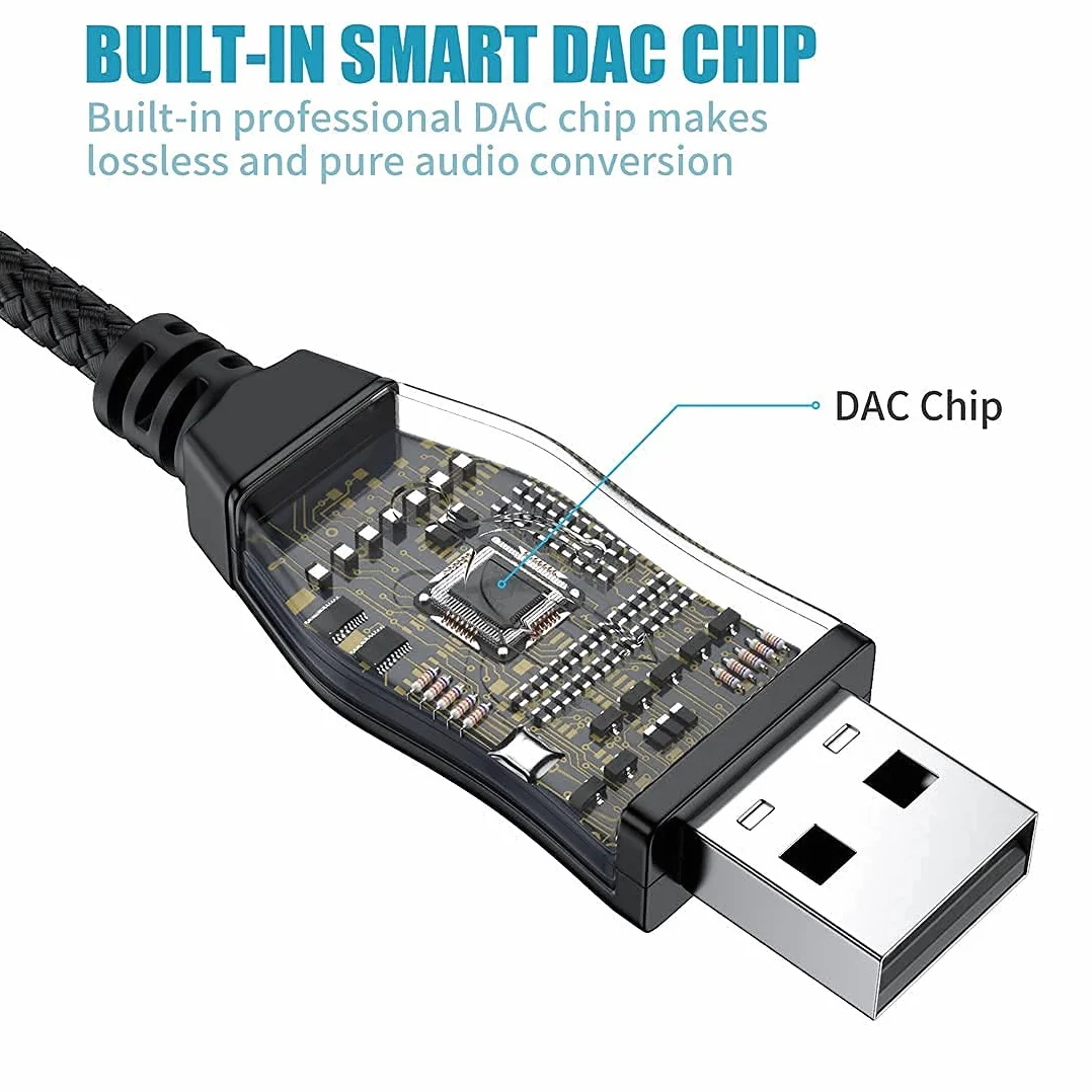 Karta dźwiękowa USB zewnętrzna stereo, gniazdo 3,5 mm, TRRS 4-biegunowy mikrofon, adapter USB na słuchawki do PS4/5, laptopa, PC