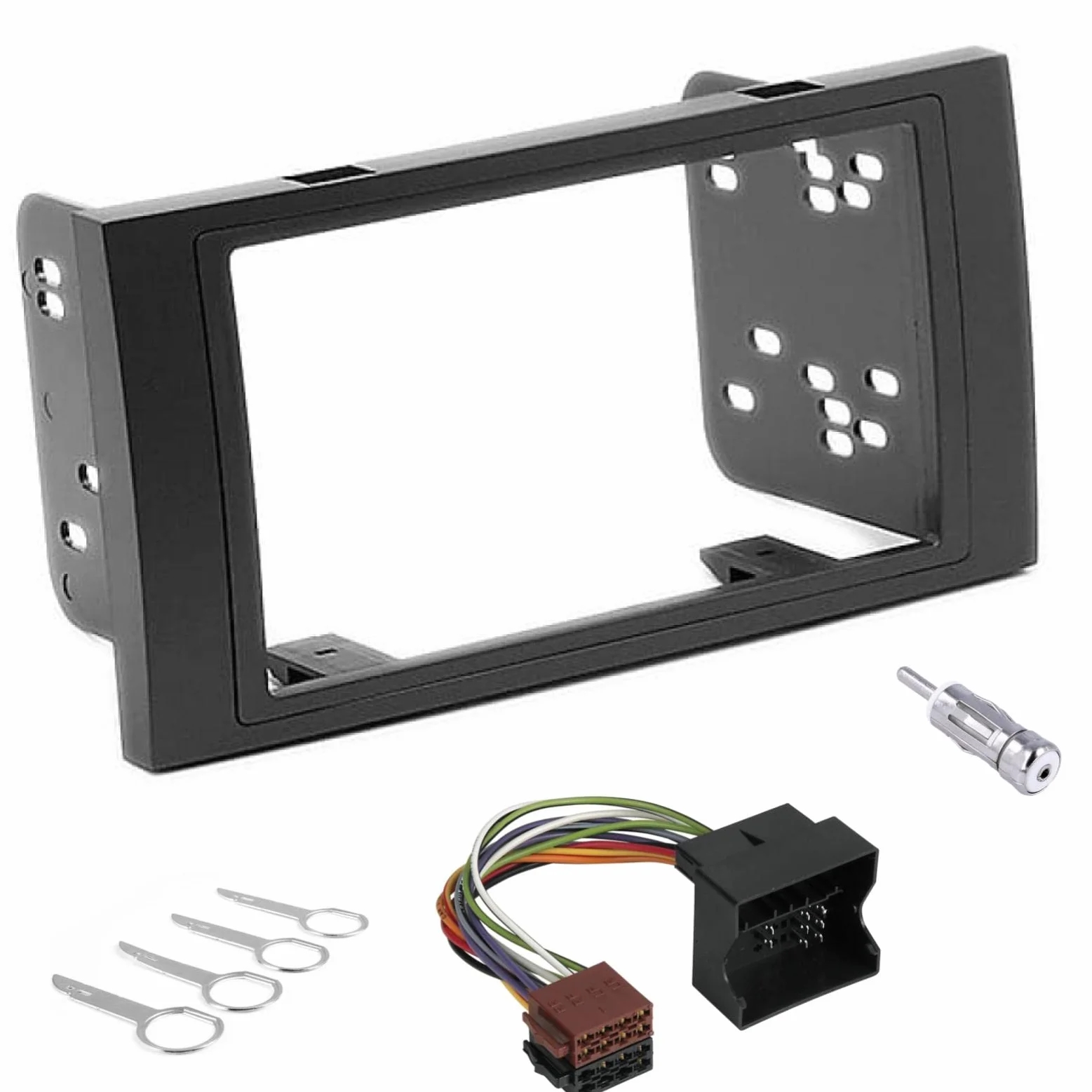 Zestaw montażowy do radia samochodowego 2 ramka DIN adapter ISO antenowy klucze demontażu Ford Focus C-Max S-Max Fusion Transit Fiesta Galaxy