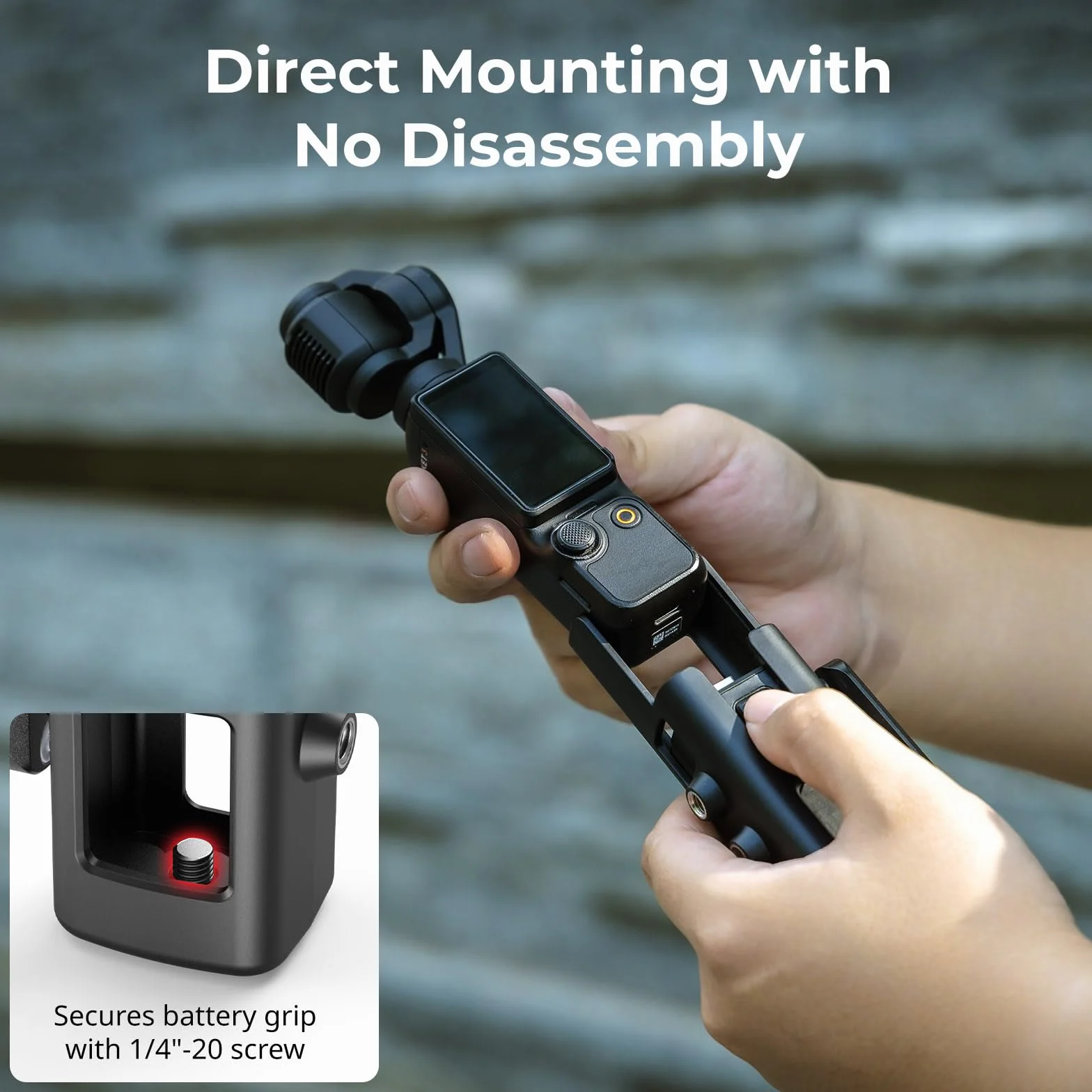 SMALLRIG Expansion Adapter do DJI Osmo Pocket 3, klatka ochronna, gwint 1/4"-20, mocowanie NATO