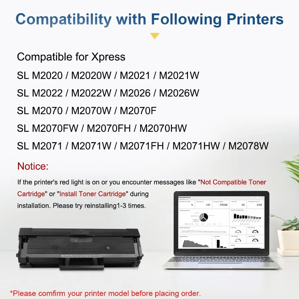 MLT-D111S toner kompatybilny z Samsung D111S MLT-D111L czarny tusz do drukarki do Samsung Xpress M2070w Toner M2070 M2026W M2026 M2070FW M2020 M2022W M2022 M2070F (czarny, 1 sztuka w