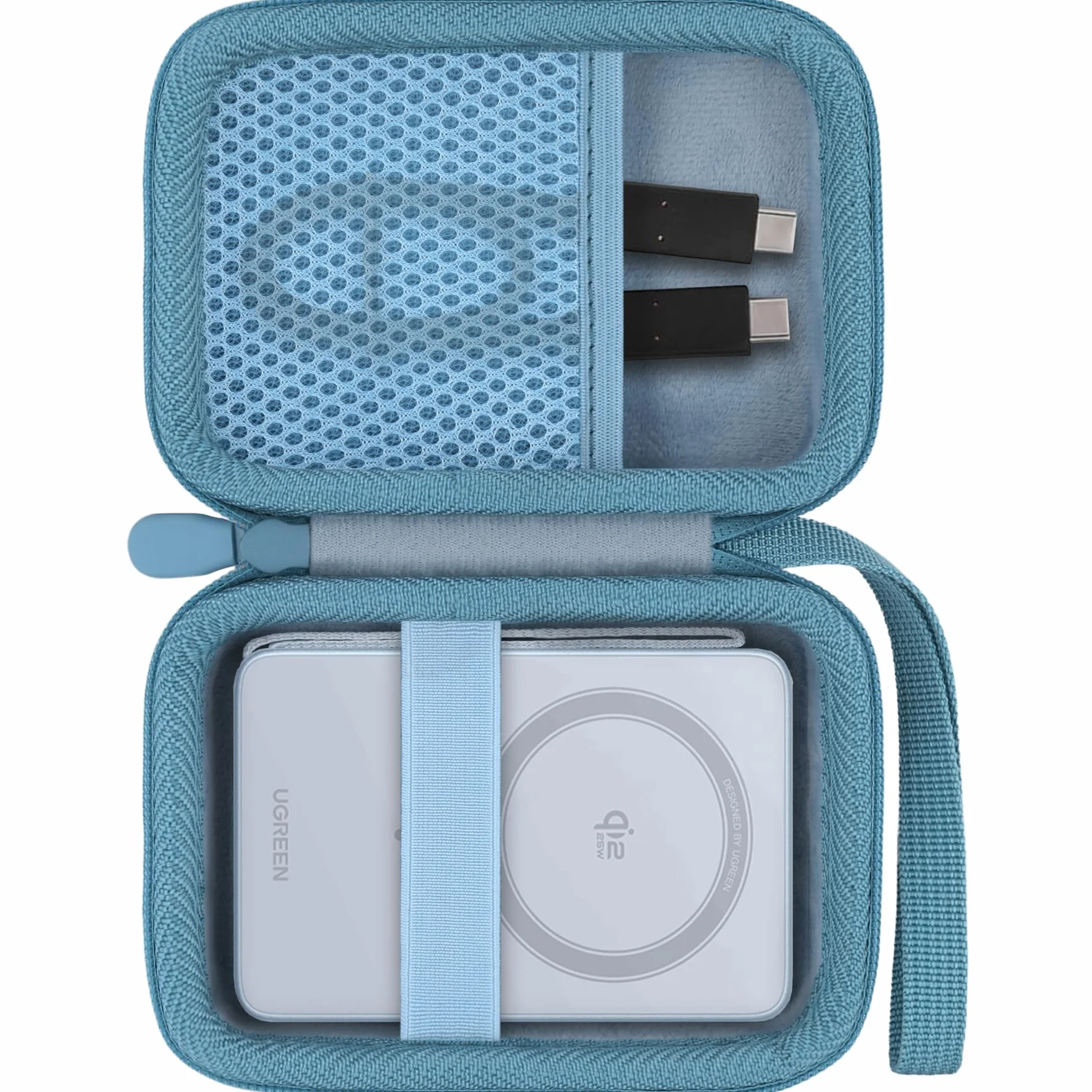 Aenllosi dla UGREEN MagFlow 10 000 mAh Twarda ochronna obudowa podróżna do szybkiego ładowania Qi2 25W, niebieski (tylko etui)