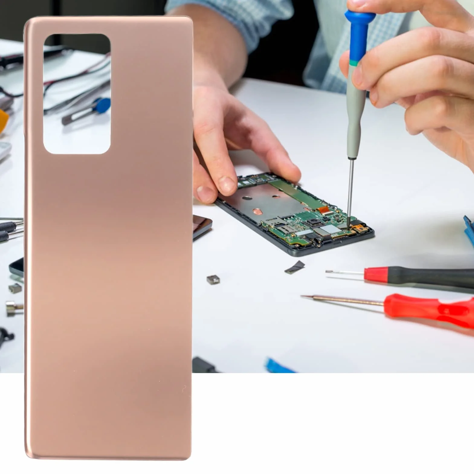 Dla Z Fold 2 Wymiana Tylnej Szyby Tylna Obudowa Telefonu Pokrywa Z Wstępnie zainstalowaną taśmą Dla Z Fold 2 SM F916 5G (brązowy)