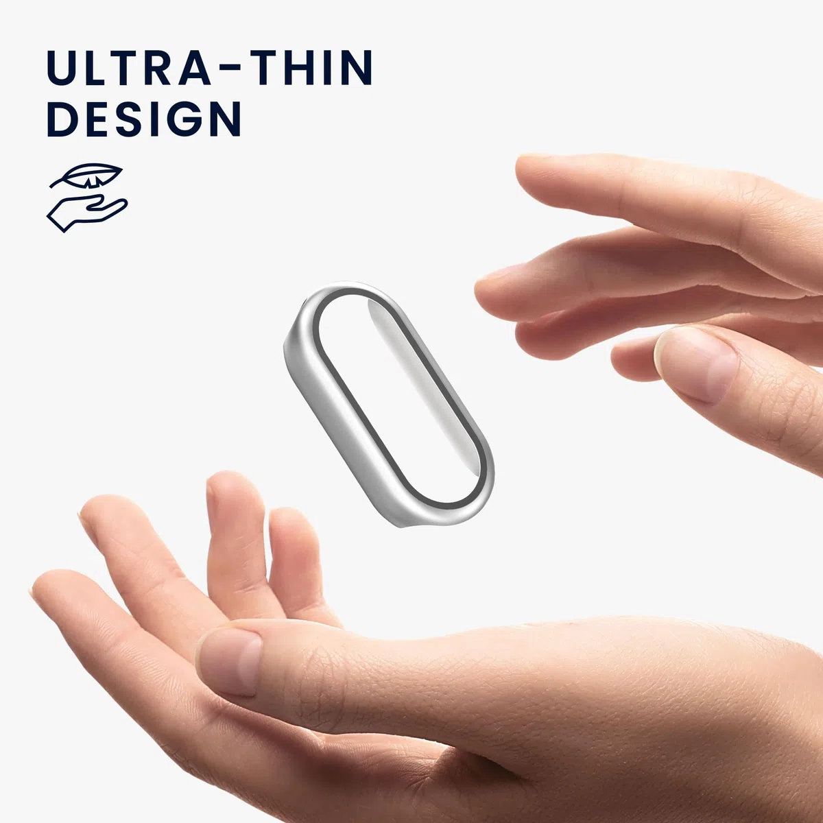 kwmobile 2 x etui kompatybilne z Xiaomi Mi Band 10 / Smart Band 10 - Fullbody Fitness Tracker Case zestaw ze szkła - srebrny, metaliczny różowy