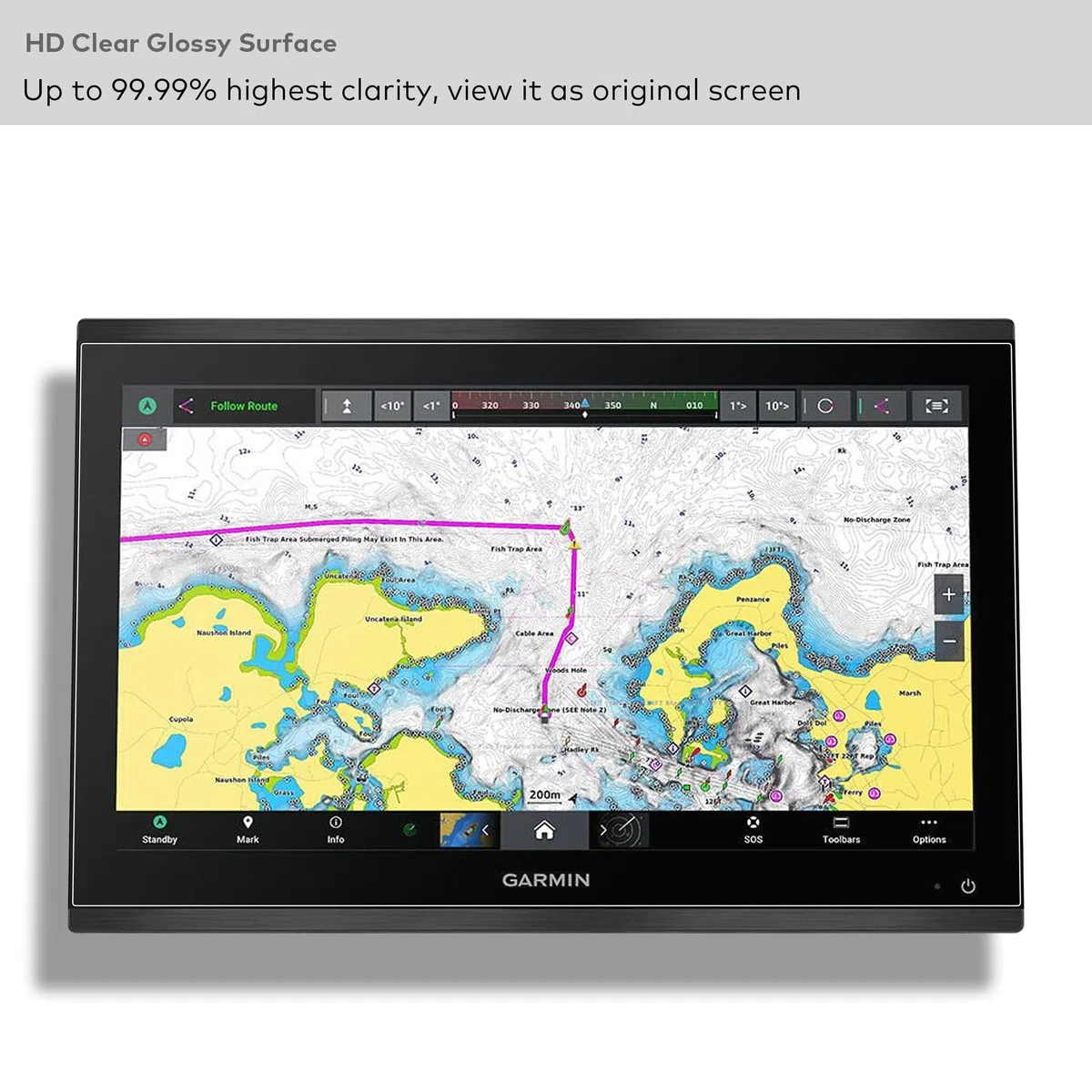 Folia ochronna ze szkła hartowanego do Garmin GPSMAP 9022/9222 Marine-Chartplotter 22-calowy ekran dotykowy 4K 9H ochrona przed zarysowaniami (HD Clear)