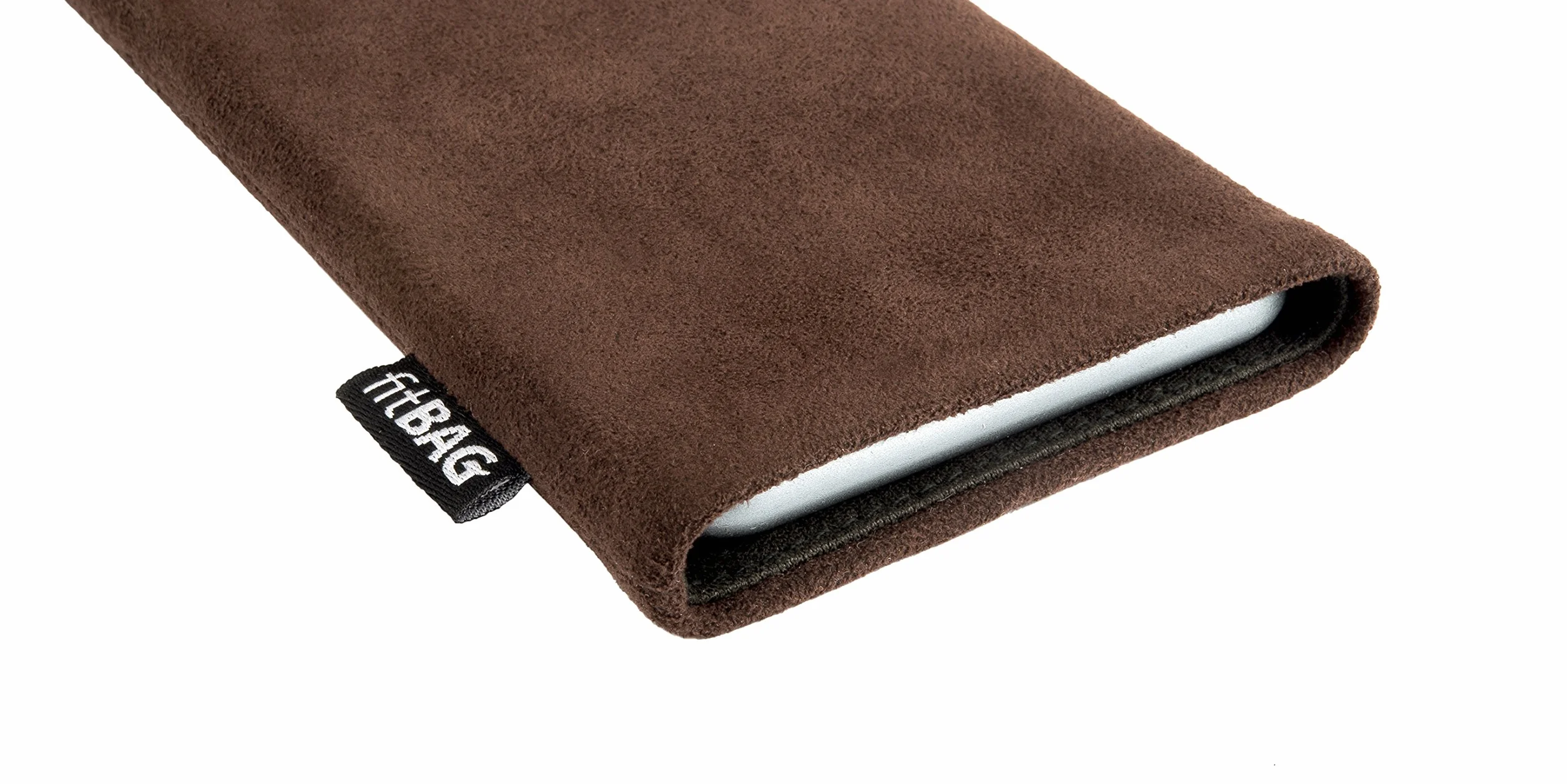 fitBAG Classic Brązowy Pokrowiec na Telefon Komórkowy do Onyx Boox Palma 2 Pro z Alcantary i Podszewką z Mikrofibry