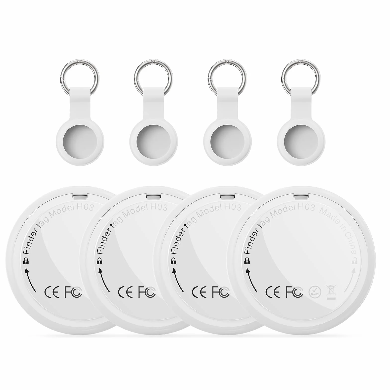 Tracker Tag 4-pak Smart GPS Tracker kompatybilny z Apple Gdzie jest iOS, wodoszczelny lokalizator kluczy Bluetooth