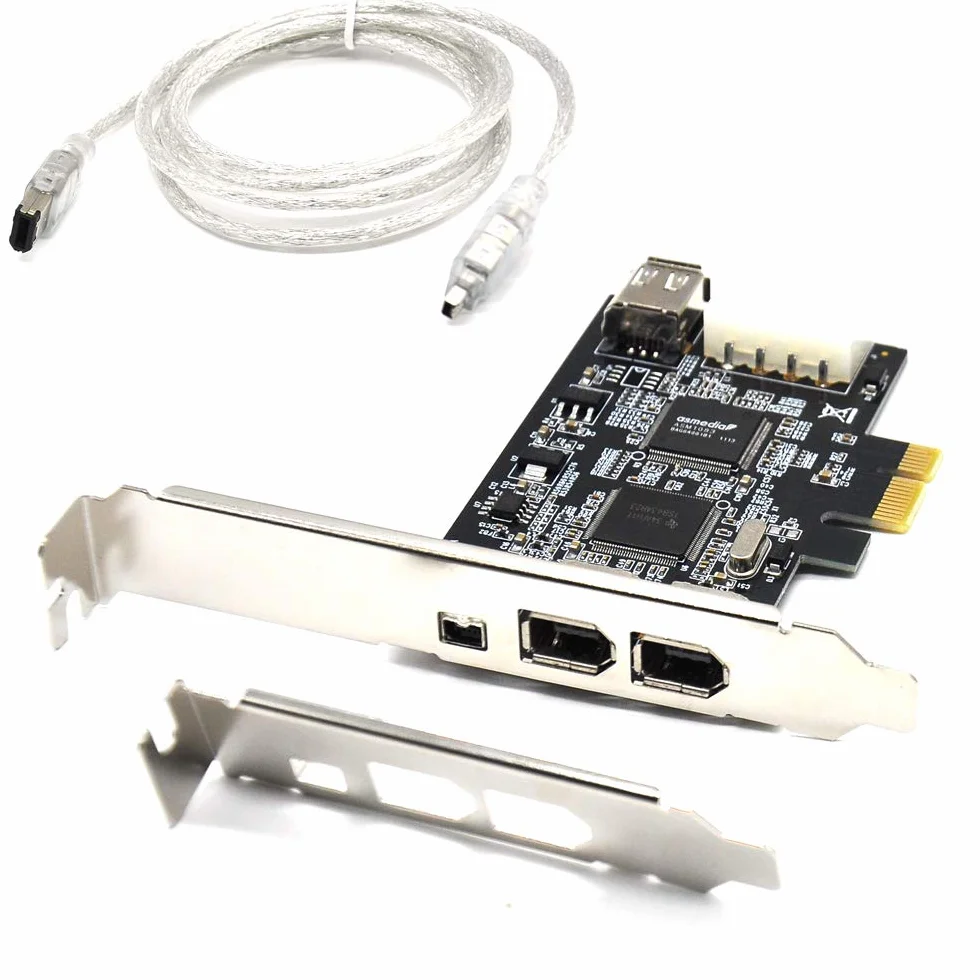 Padarsey Firewire PCIe karta do systemu Windows 10, kontroler PCI Express IEEE 1394, 4 porty (3 x 6 pinów i 1 x 4 pin), Firewire 800 1394a adapter do systemu Windows 7/8/Mac OS z dyskretną podstawką i