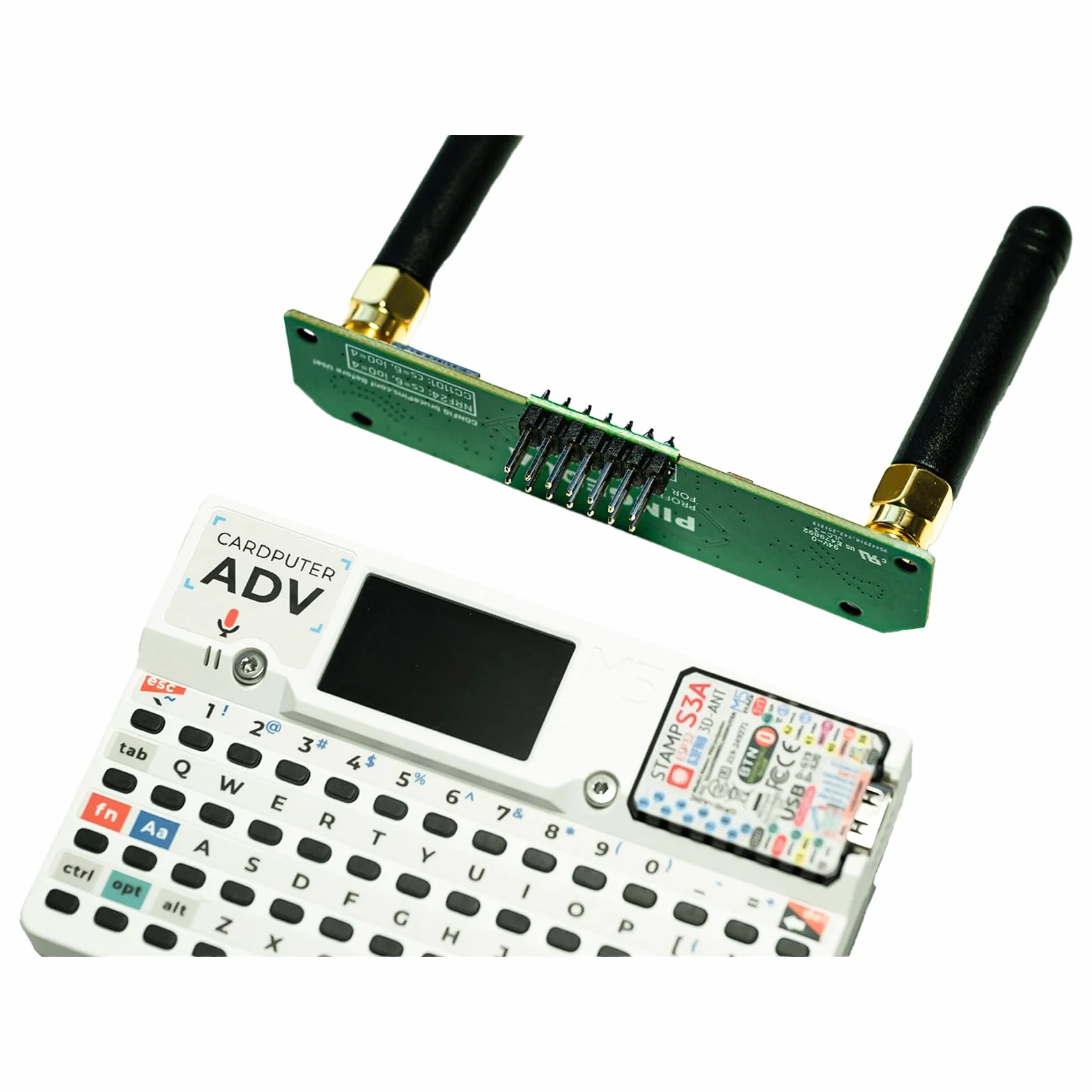 Płyta rozwojowa RF 2 w 1 do M5Stack Cardputer ADV, kompatybilna z NRF24 i CC1101, ulepszone filtrowanie mocy, stabilny moduł edukacyjny 2,4 GHz i 433 MHz (Cardputer nie jest dołączony)