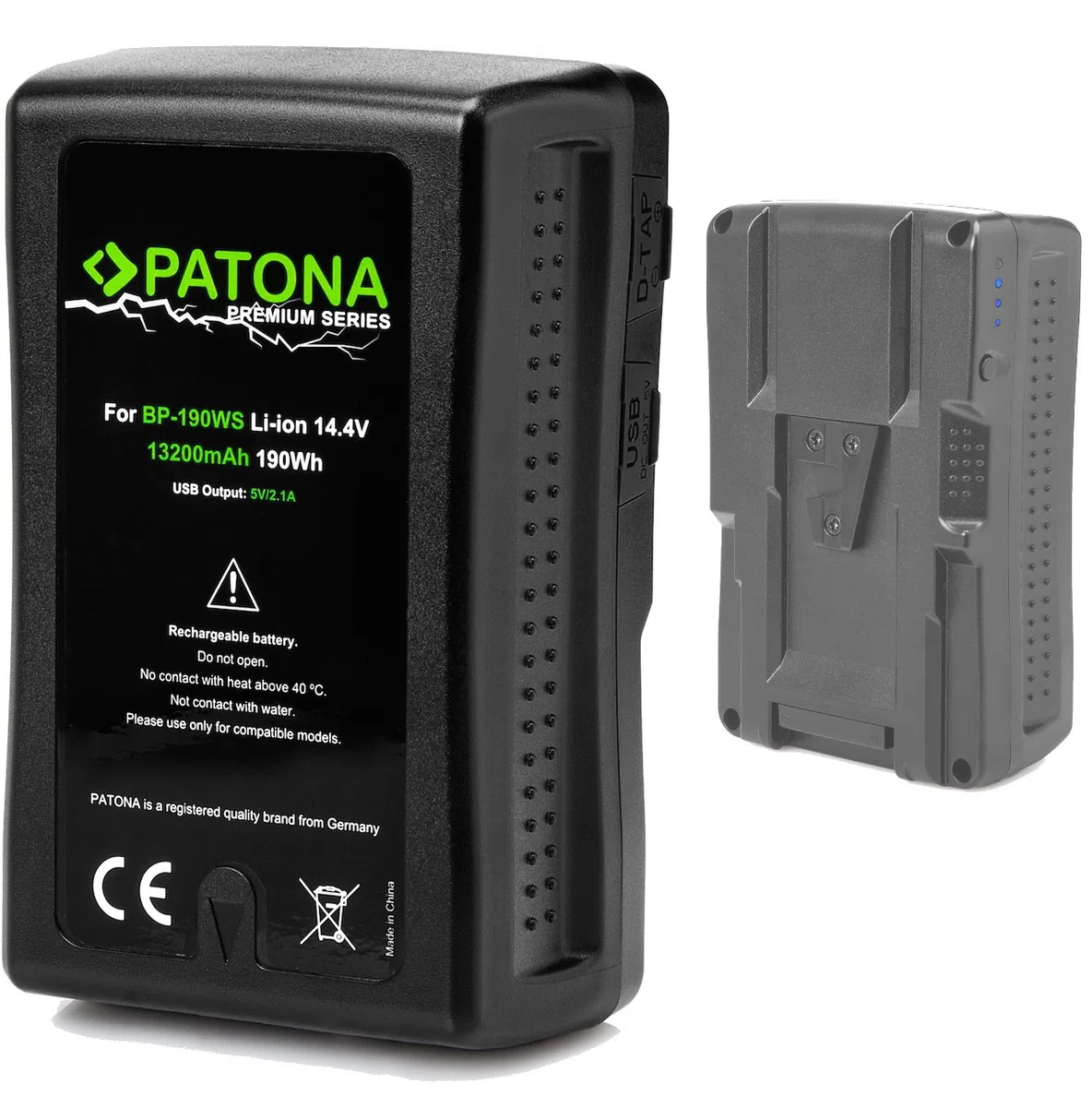 PATONA Premium V-Mount - zamiennik akumulatora Sony BP-190WS (13200 mAh) - BP-GL65 BP-GL65A BP-GL95 BP-GL95A BP-190S BP-C190S do np. HDW-800P PDW-850 DSR-222 50P DSR. -600P DSR-650P itd.