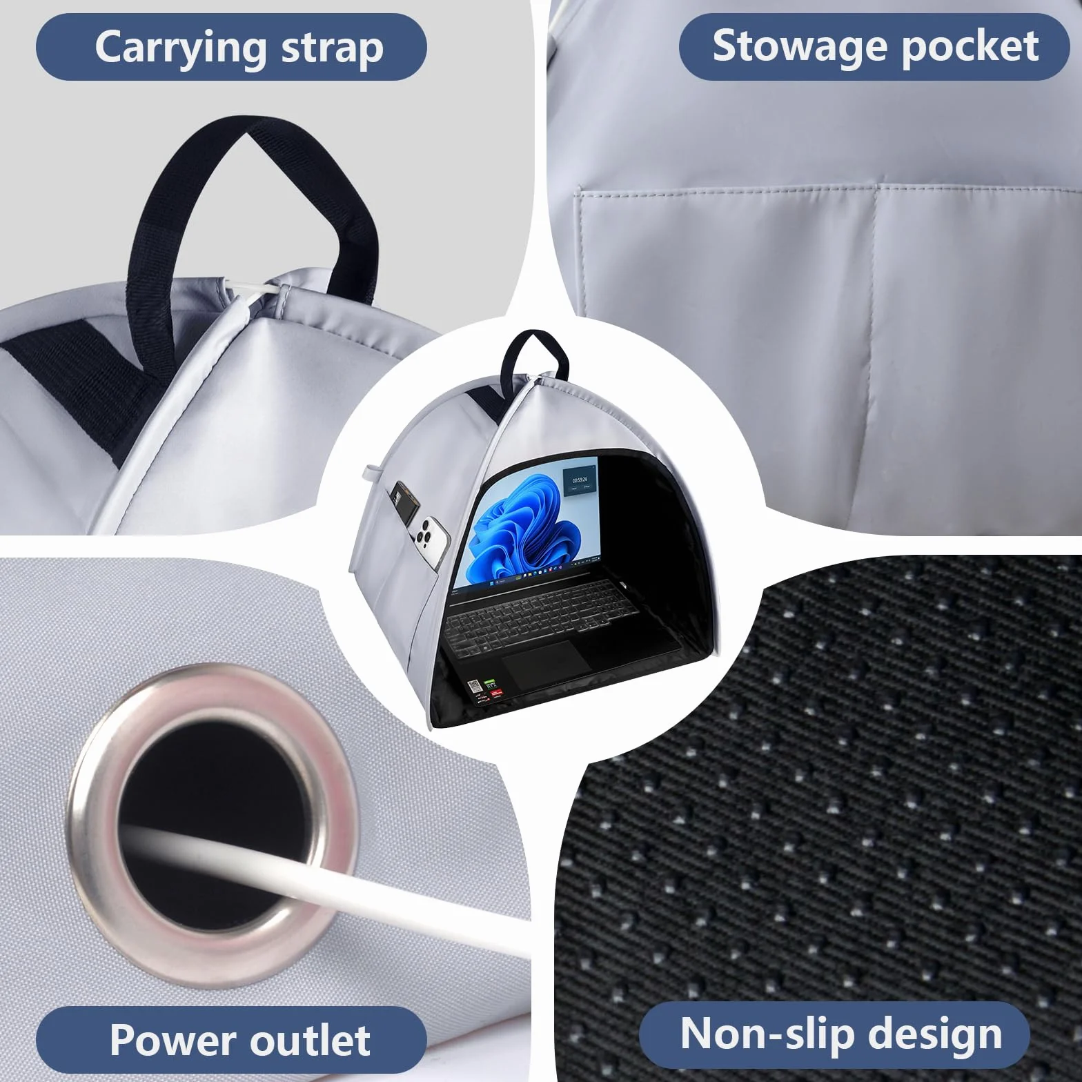 HoYiXi Uniwersalna składana osłona przeciwsłoneczna na laptopa i osłona prywatności - pasuje do MacBooka 33.0-40.6 cm, Dell, Surface, Asus - blokuje światło słoneczne, chroni prywatność, praca na