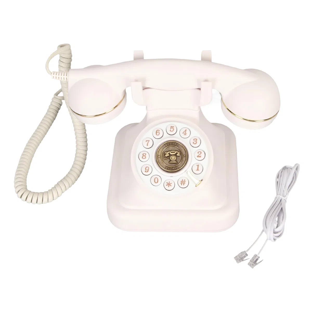 Keenso Retro Vintage Dekoracyjny Telefon Stacjonarny Ogromny Duży Guziki Telefon dla Osób Starszych w Hotelowym Biurze Gospodarstwa Domowego, materiał ABS