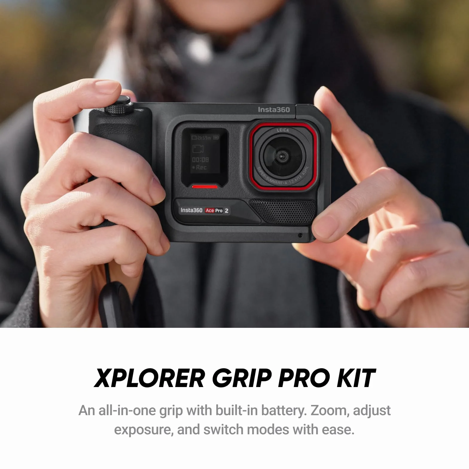 Insta360 Ace Pro 2 Ultimate Videography Bundle – wodoodporna kamera sportowa 8K współpracuje z Leica, czujnik 1/3.3 cm, podwójny chip AI, wiodące słabe światło, wszechstronny zestaw obiektywów do