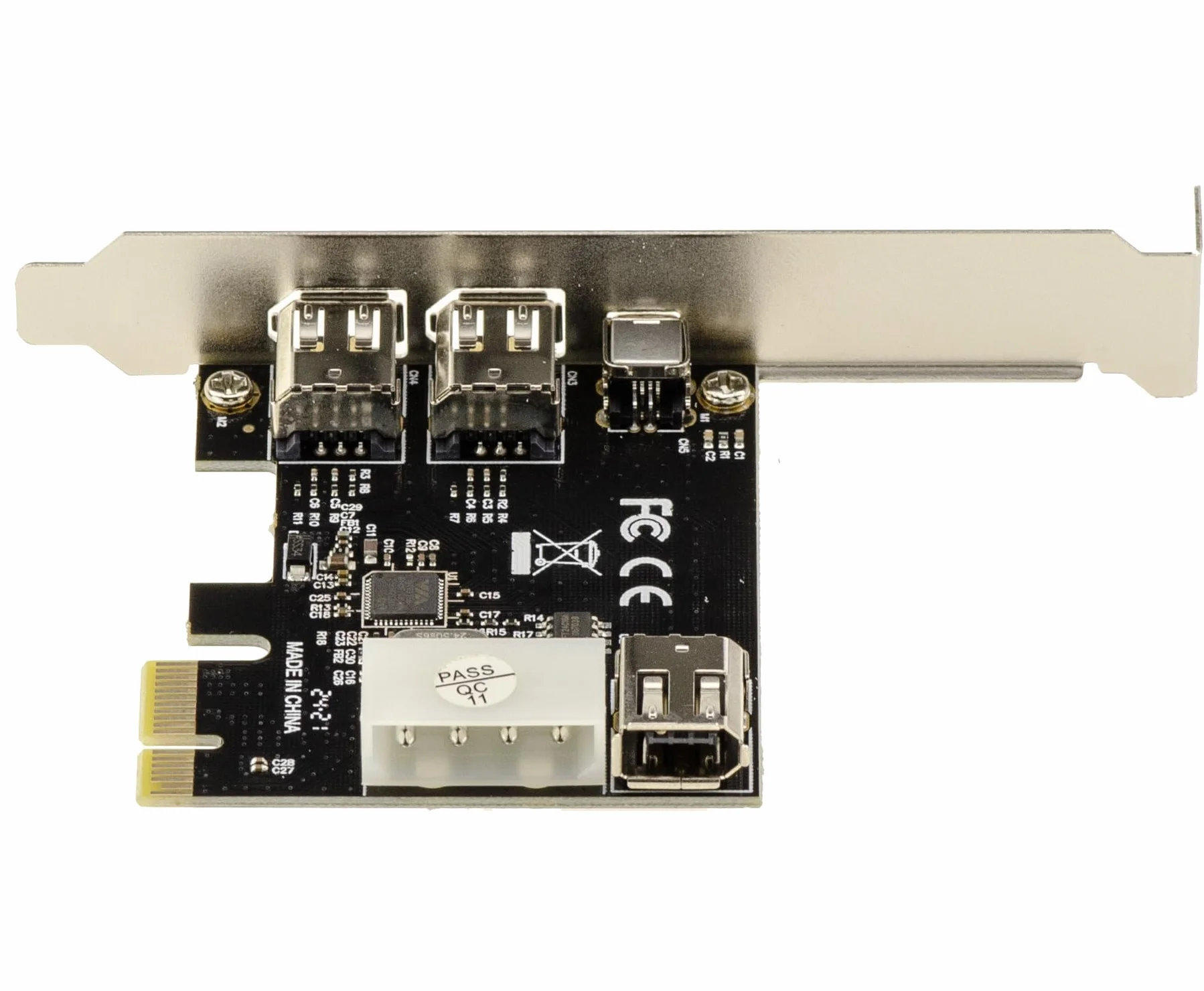 KALEA-INFORMATIQUE Karta kontrolera PCI Express PCIe do FireWire 400 IEEE1394a 2+1 porty 6 punktów i 4 punkty z chipsetem Via VT6315. z kablem Ilink i uchwytami o niskim i wysokim profilu