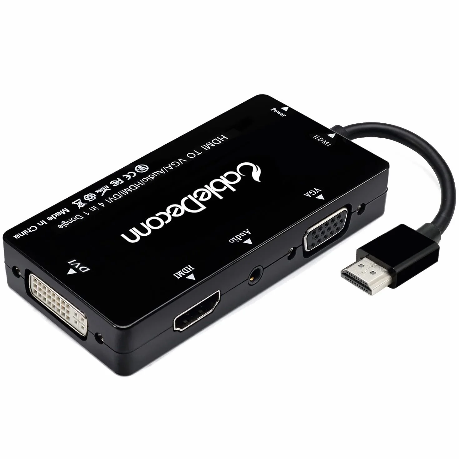 HDMI na VGA DVI HDMI z audio 3,5 mm konwerter micro USB kabel adapter do laptopów HDMI komputerów itp. Łączenie jednocześnie, czarny