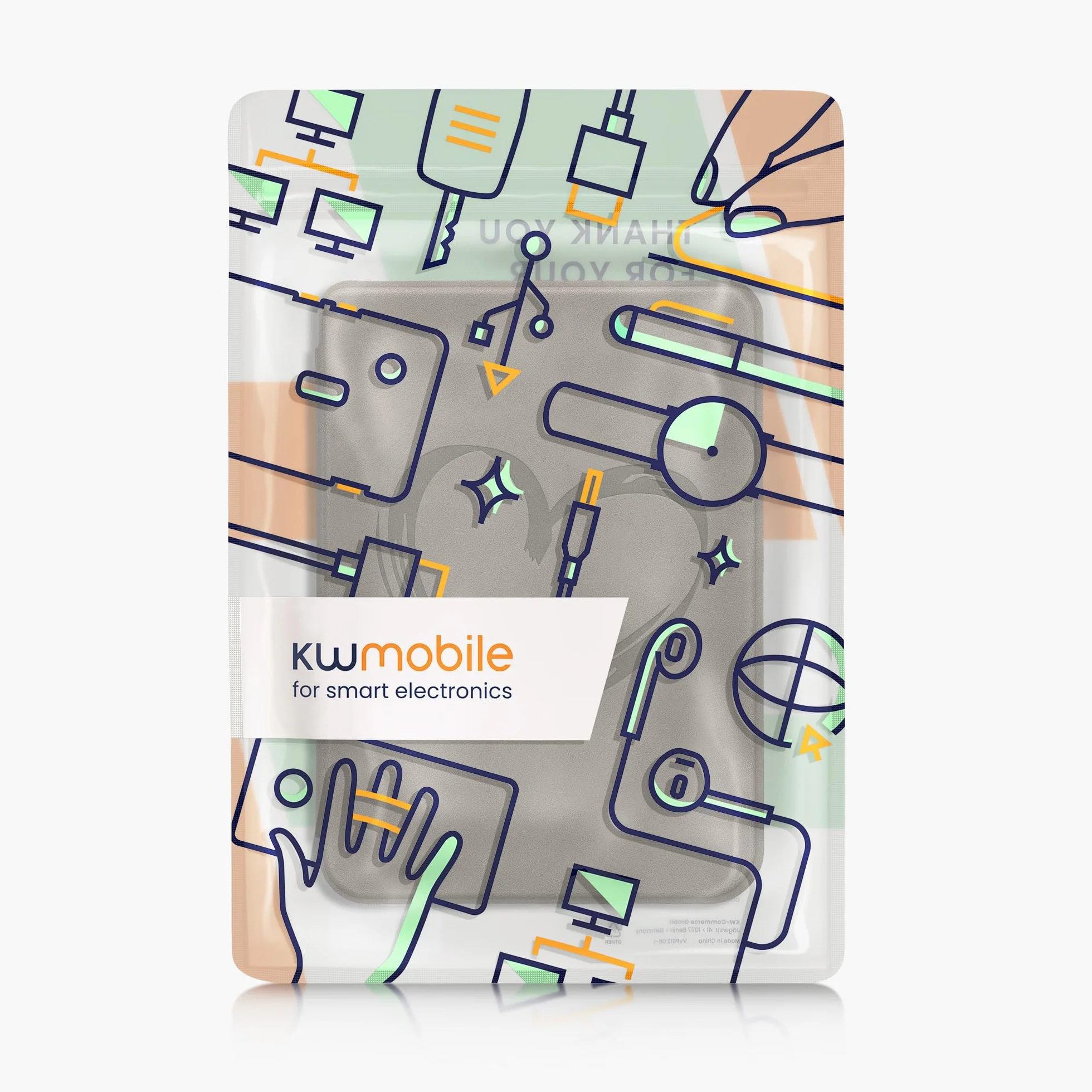 kwmobile Pokrowiec kompatybilny z Kobo Clara BW/Colour Cover - etui na czytnik e-booków - szczotkowane serce szare
