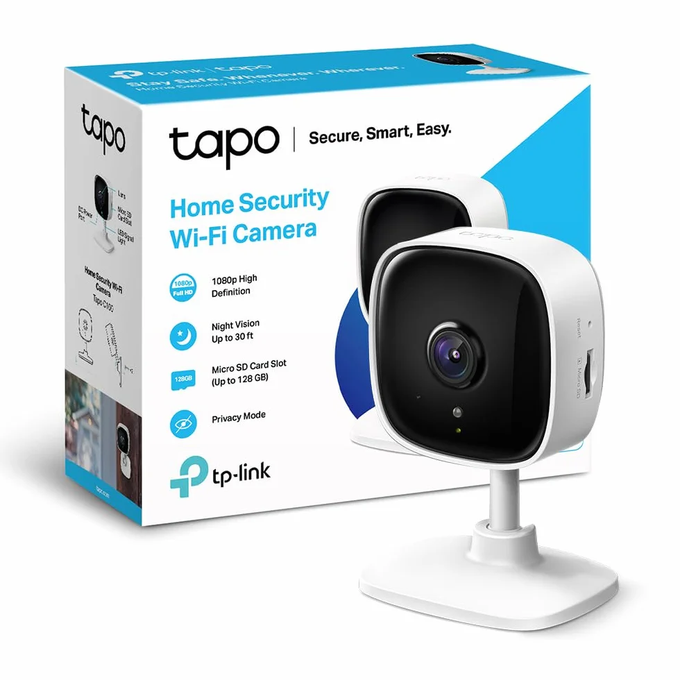 TP-Link Tapo C100 | Kamera Wi-Fi do monitoringu domowego 1080p | Tryb nocny i detekcja ruchu | Lokalny zapis na microSD | Kompatybilna z Alexa i Google Home