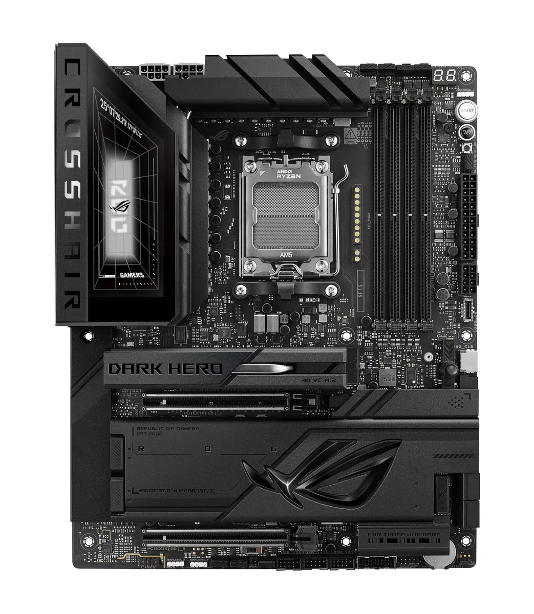 ASUS ROG Crosshair X870E Dark Hero Gamingowa płyta główna z gniazdem AMD AM5 (ATX, DDR5, Advanced AI PC, 10 GB Ethernet, WiFi 7, 2X PCIe 5.0 M.2, 2X USB4, 2 x USB 20 Gbps)