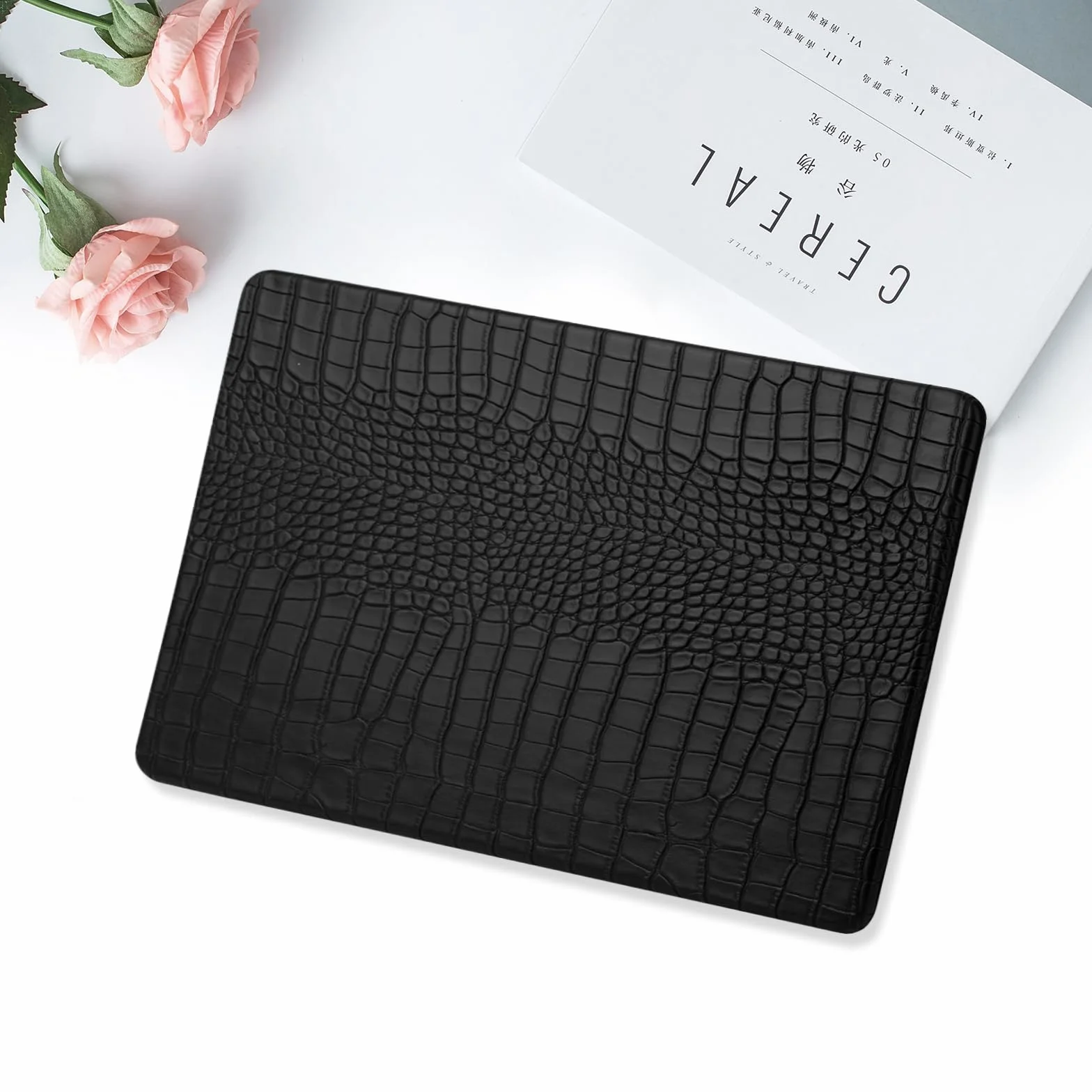 MOSISO Etui kompatybilne z MacBook Air 33.0 cm M5, M4, M3, M2, 2026-2022, A3449, A3240, A3113, A2681, odporne na zarysowania, skóra krokodyla, twarda powłoka ze skóry i klawiatury, folia ekranowa do