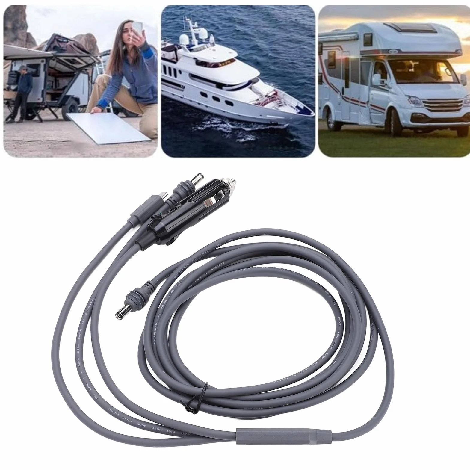 Satelitarny Kabel Zasilający DC do Mini, Wodoodporny Kabel DC Typu C do DC Typu Plug and Play, Przedłużacz Mini Power Cable (3metre)