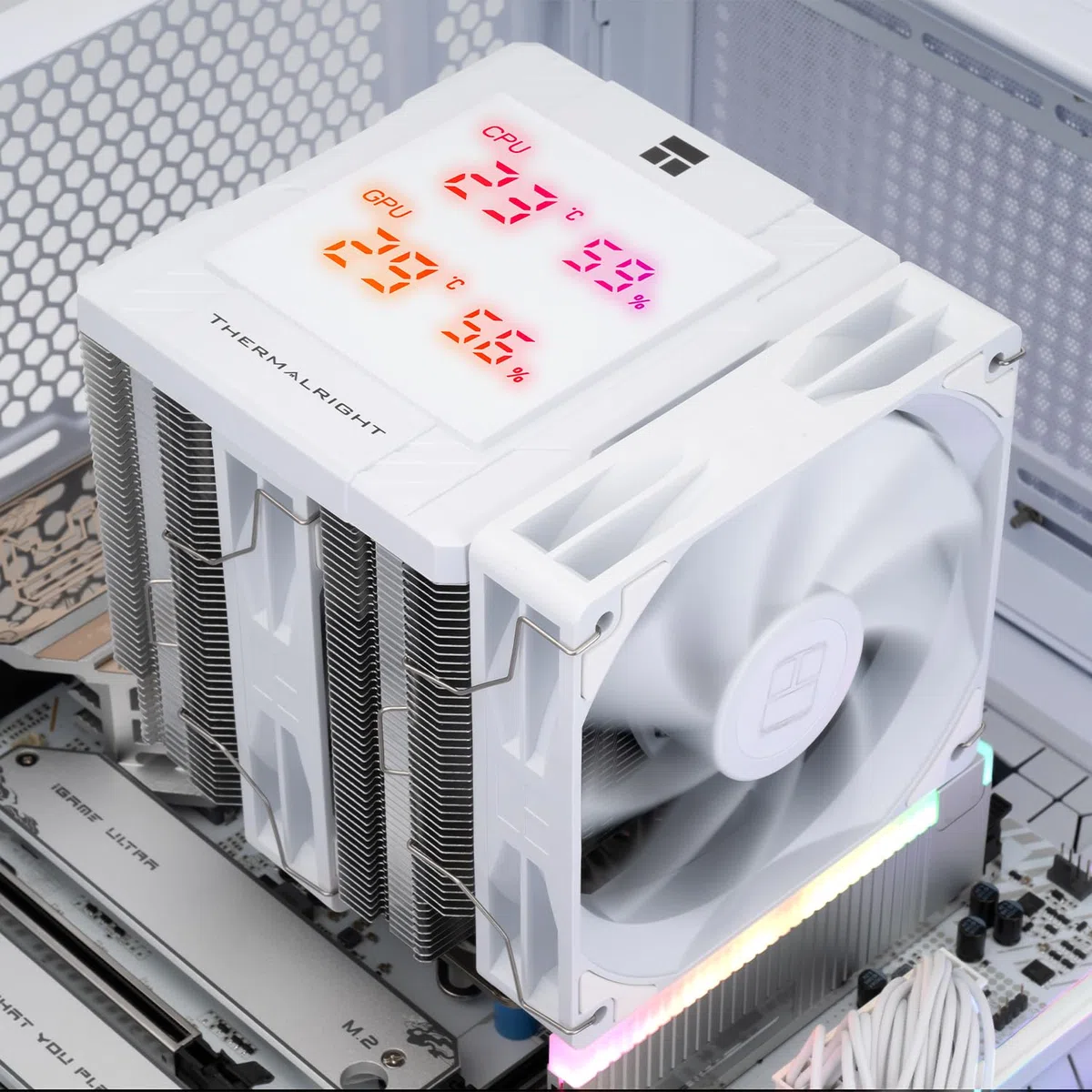 Thermalright Peerless Assassin 120 Chłodzenie CPU, ekran cyfrowy, 6 ciepłowodów, do AM4/AM5, Intel LGA1700/1851/1150/1151/1200, biały