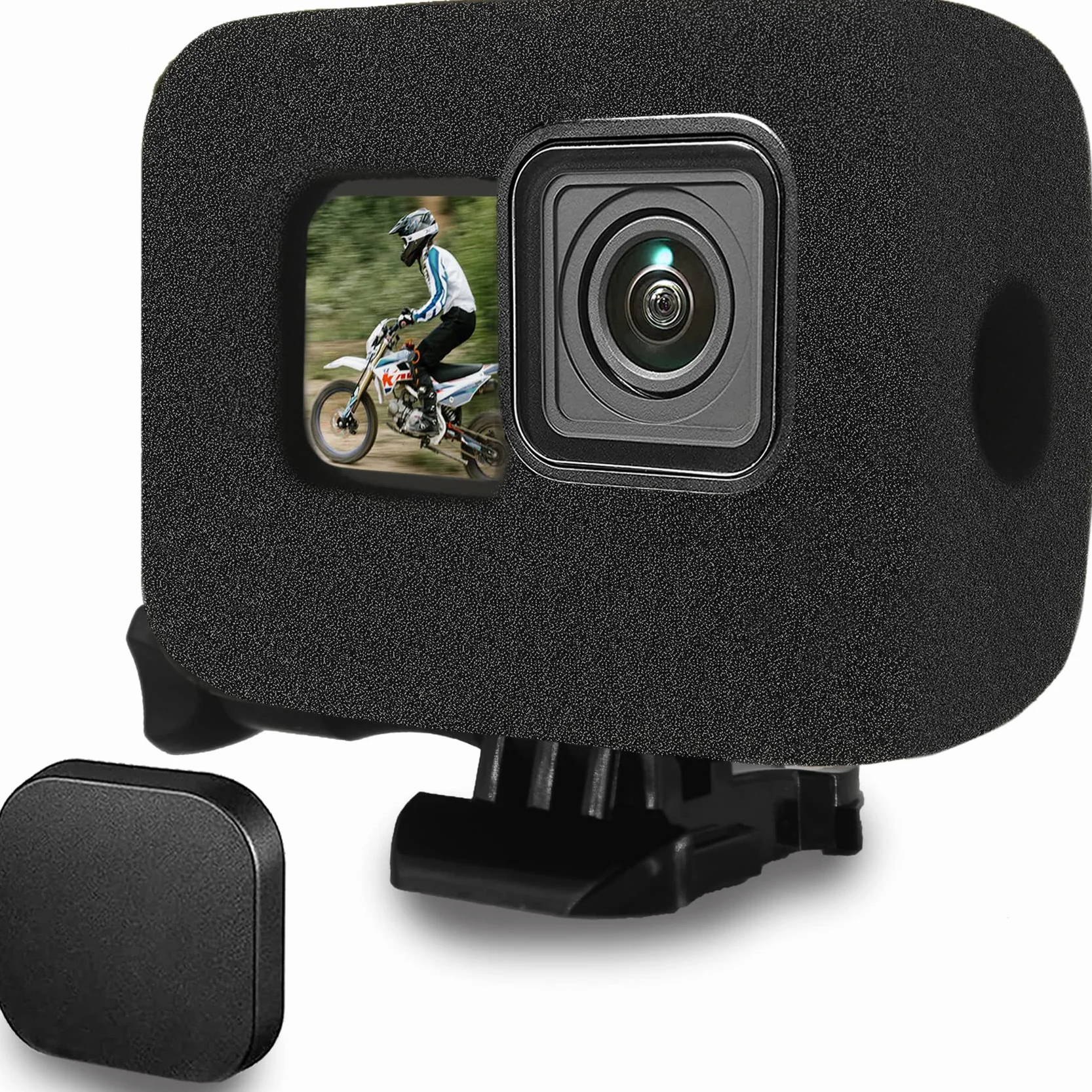 FitStill Wiatroszczelna obudowa Silent do Go Pro Hero 12 Hero 11 Hero 10 Hero 9 Black, piankowa gąbka redukująca szum wiatru Hero 12/11/10/9 Black Akcesoria do nagrywania wideo i audio